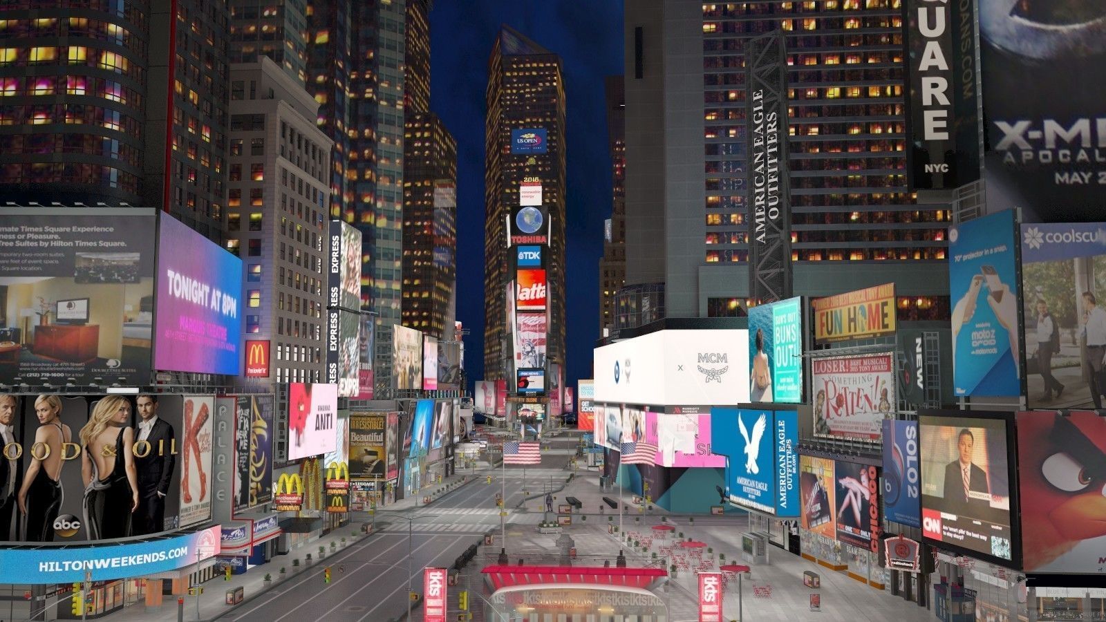 New York Times Square at Day and Night 3D model_1