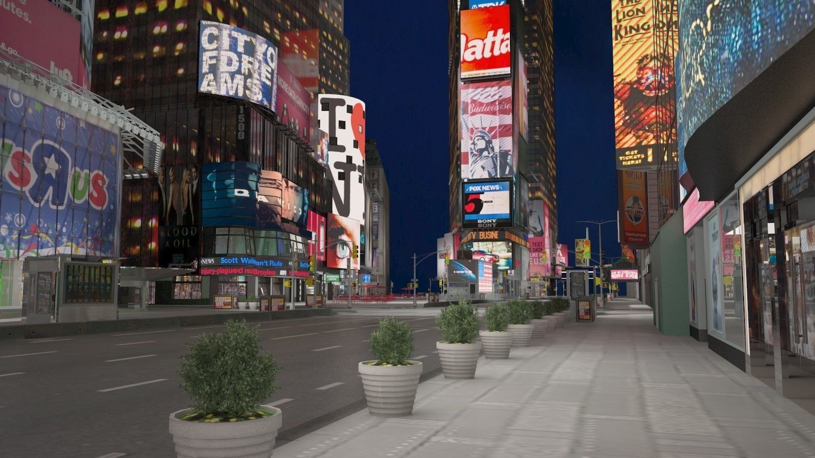 New York Times Square at Day and Night 3D model_21