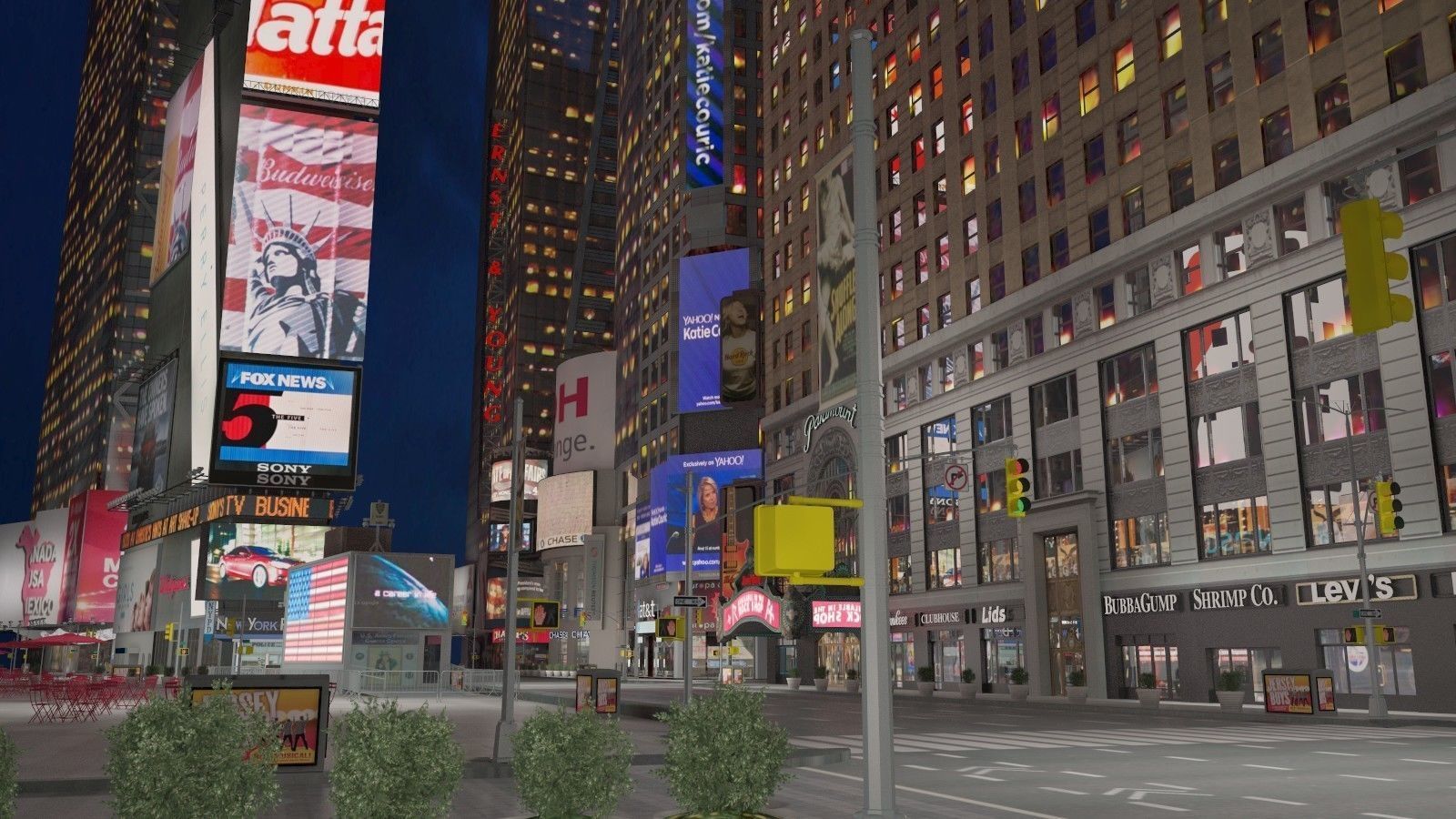 New York Times Square at Day and Night 3D model_24