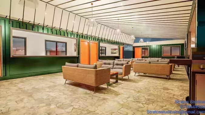 Container House Bar Low-poly 3D model 6