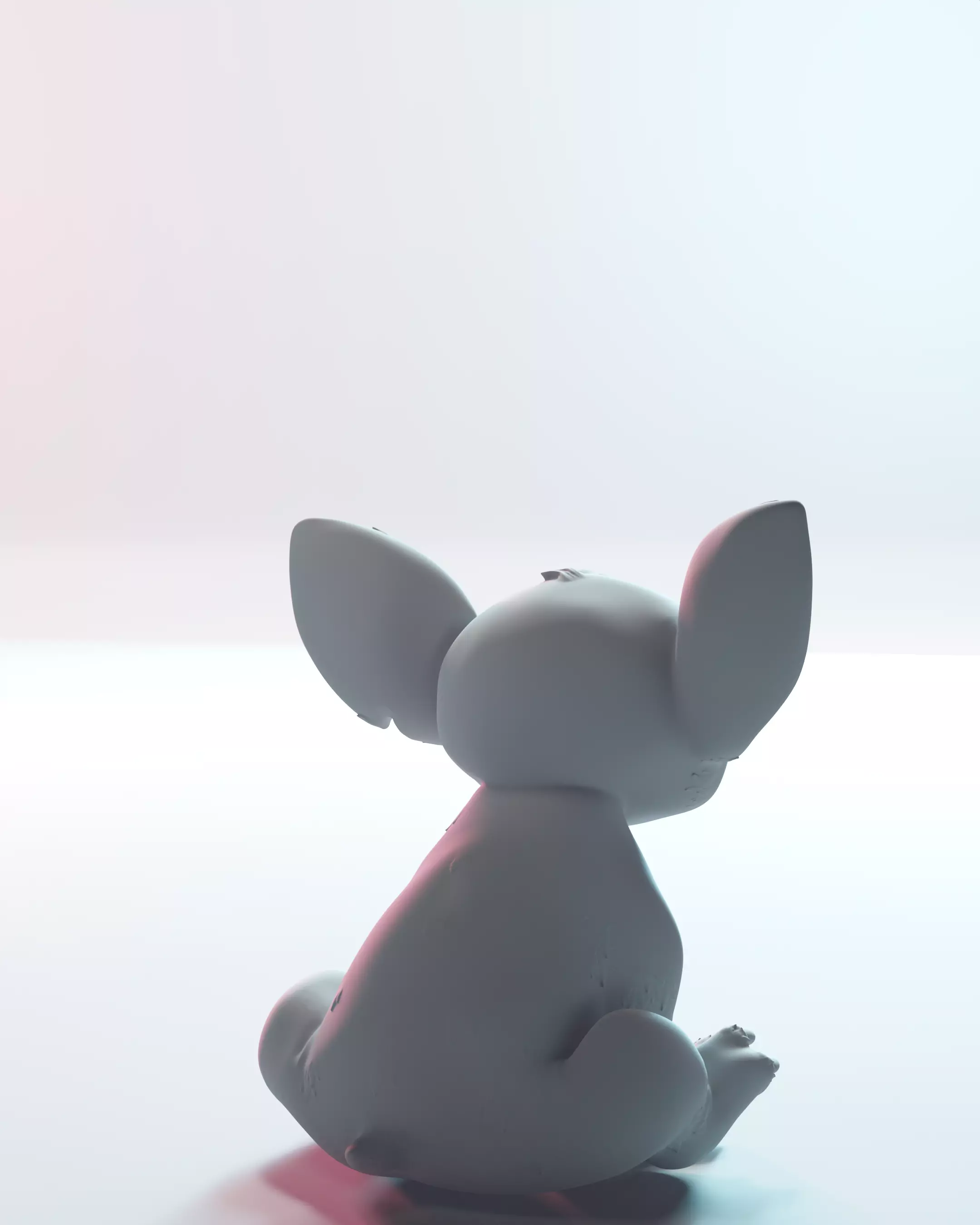 Cute Sitting Stitch Cartoon Character 3D print model_5