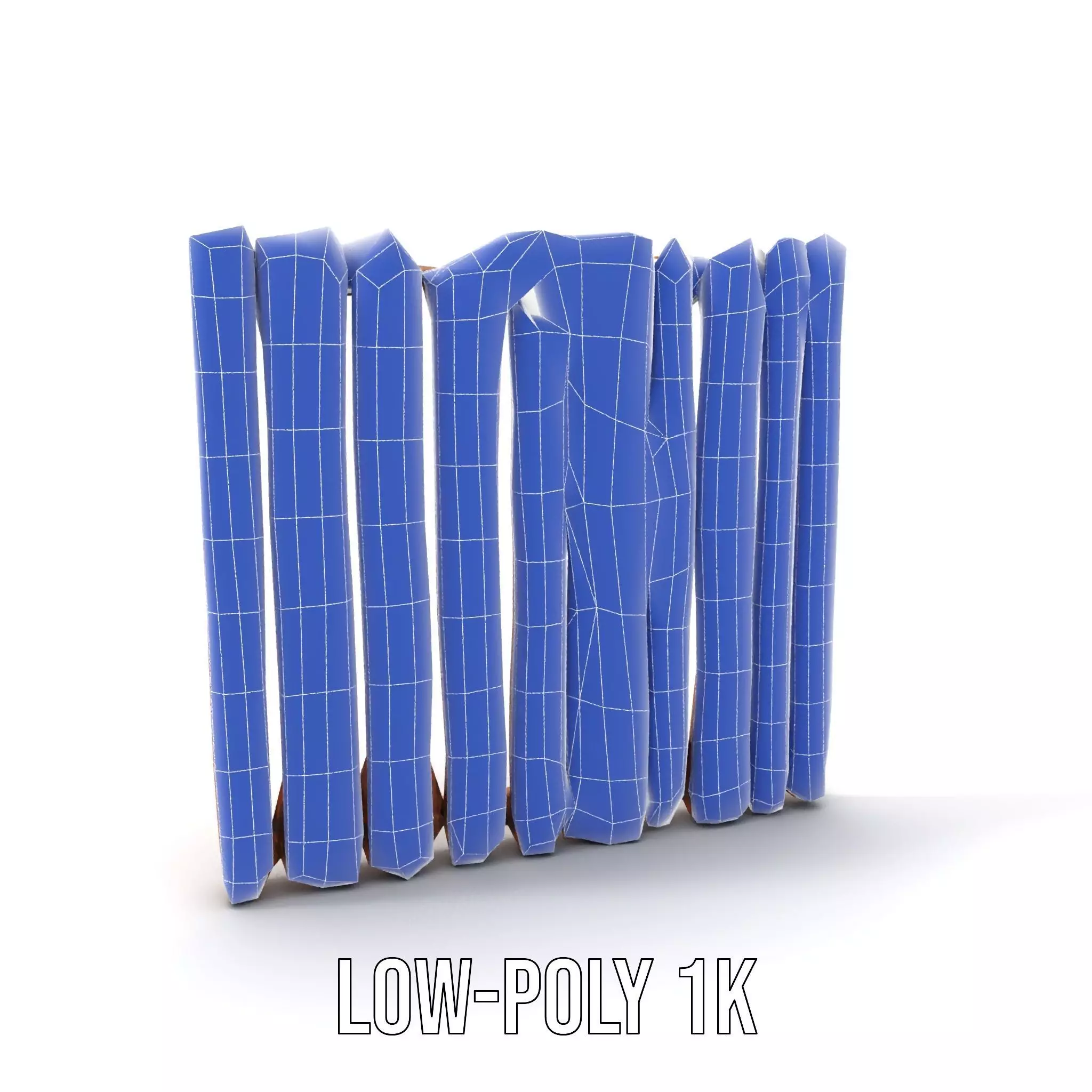 Rustic Wooden Fence model pack Low-poly 3D model_17