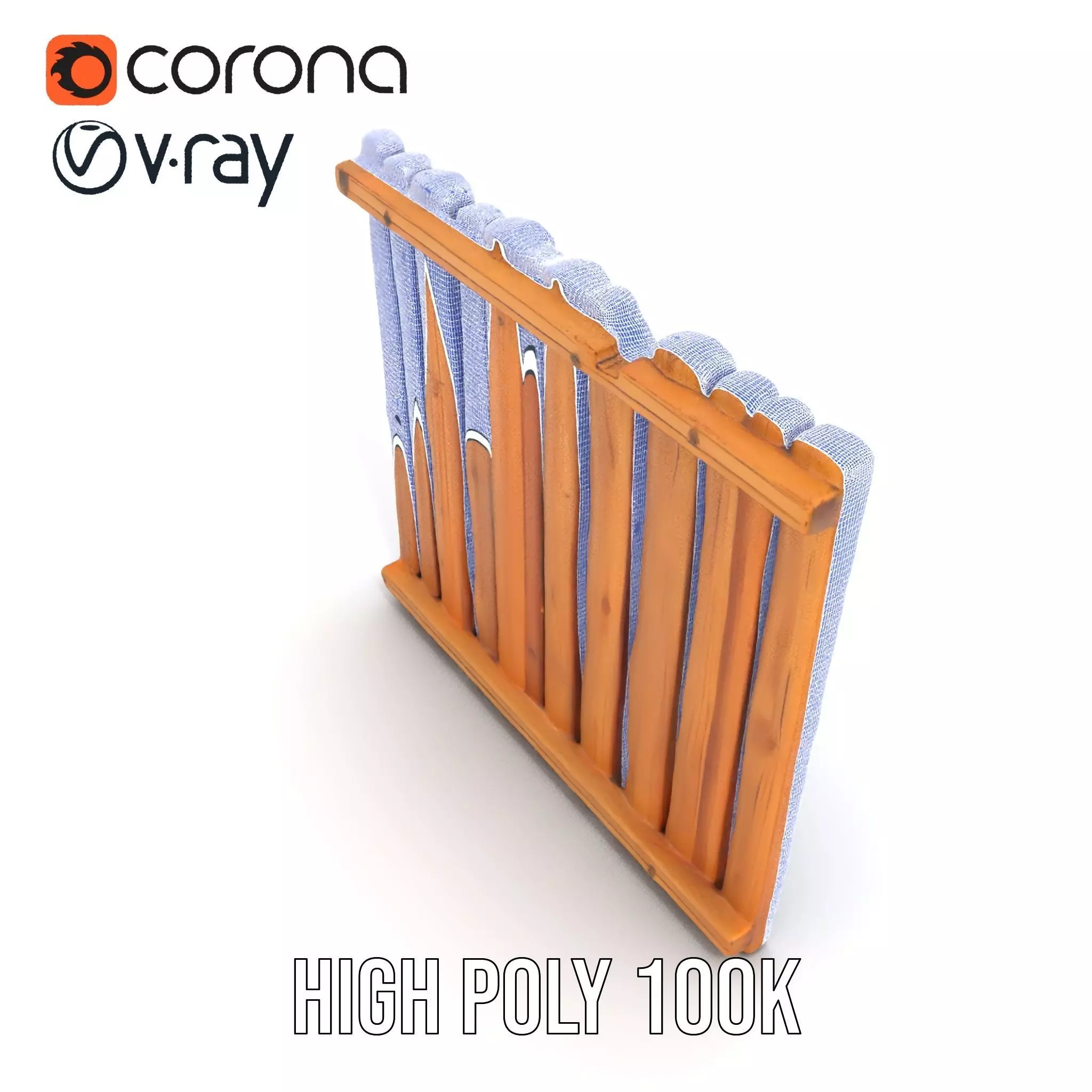 Rustic Wooden Fence model pack Low-poly 3D model_33