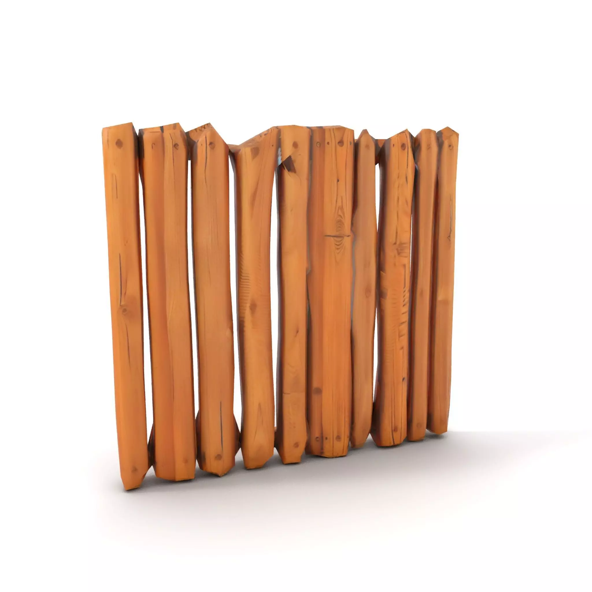 Rustic Wooden Fence model pack Low-poly 3D model_14