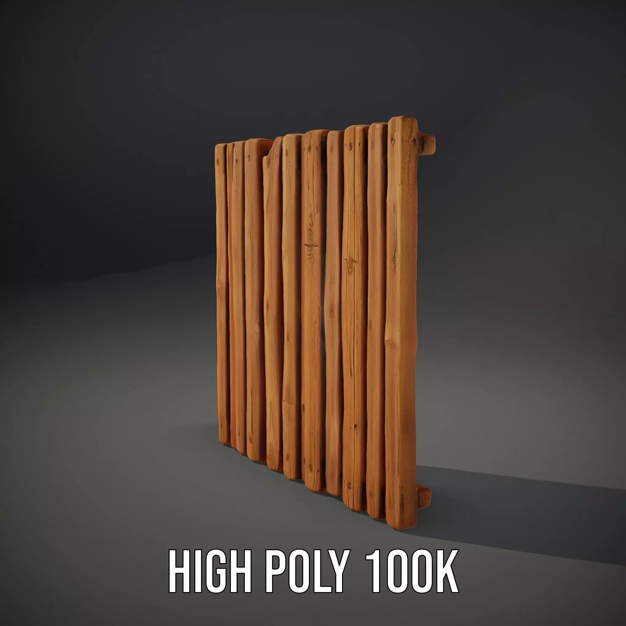 Rustic Wooden Fence model pack Low-poly 3D model_8