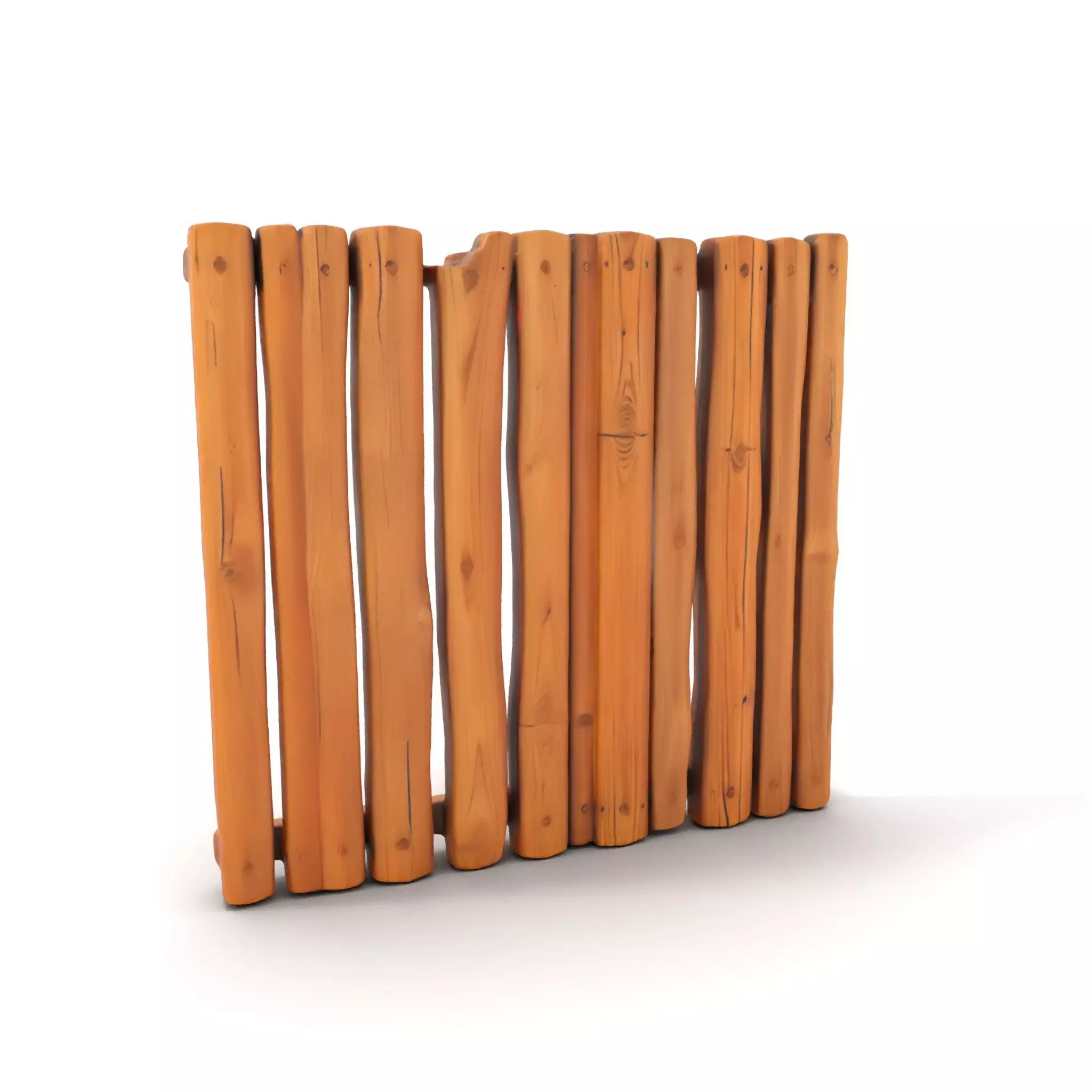 Rustic Wooden Fence model pack Low-poly 3D model_0