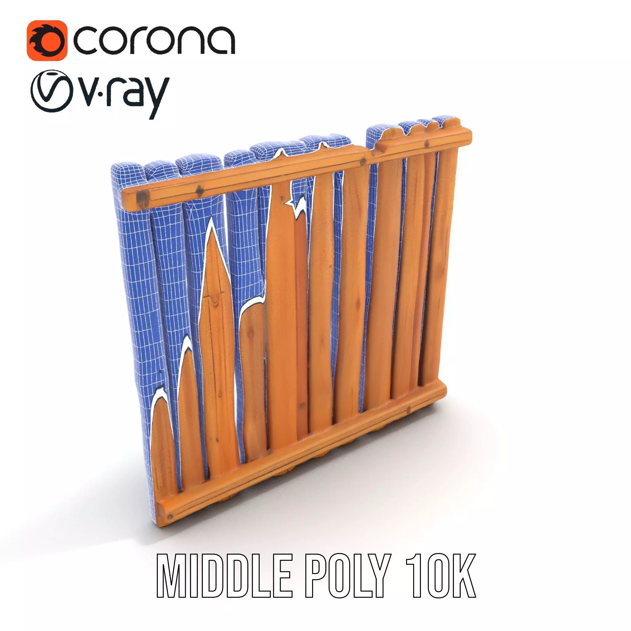 Rustic Wooden Fence model pack Low-poly 3D model_30