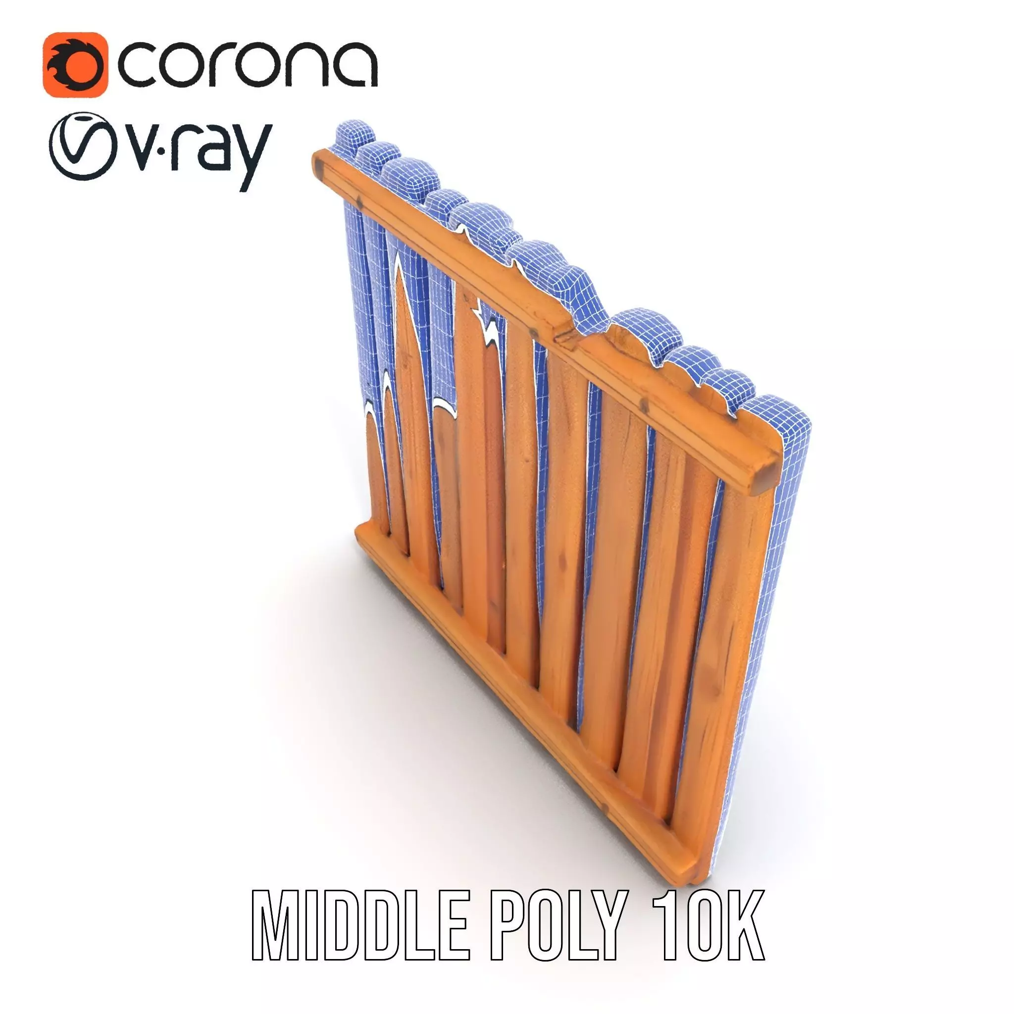 Rustic Wooden Fence model pack Low-poly 3D model_24