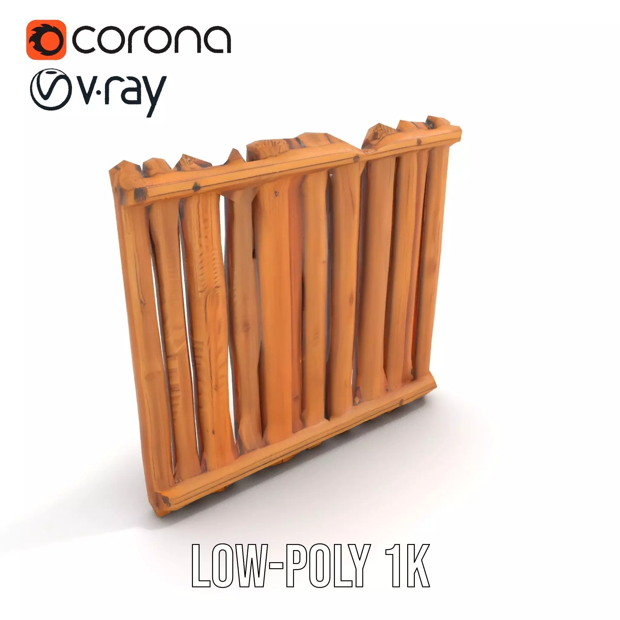 Rustic Wooden Fence model pack Low-poly 3D model_9