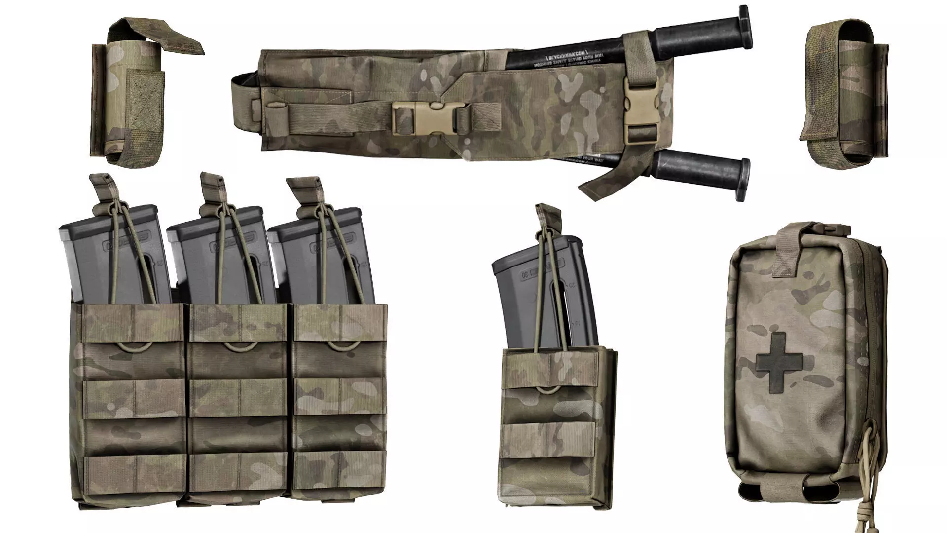 ADA MILITARY POUCHES BUNDLE 02 Low-poly 3D model_0