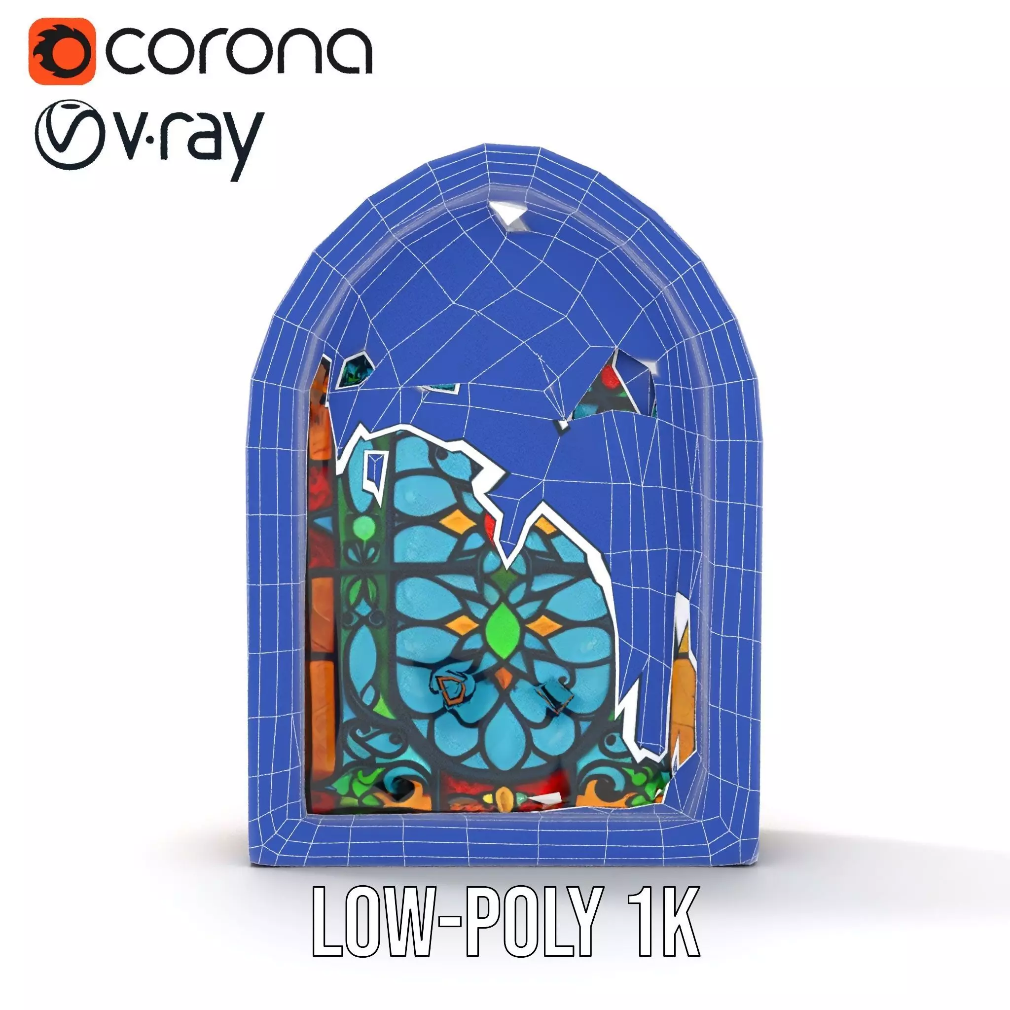 Vibrant Gothic Stained Glass model pack Low-poly 3D model_30