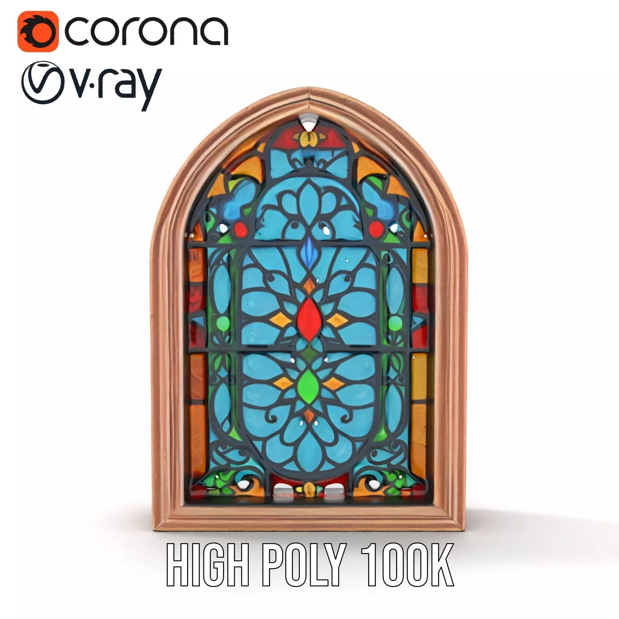 Vibrant Gothic Stained Glass model pack Low-poly 3D model_17
