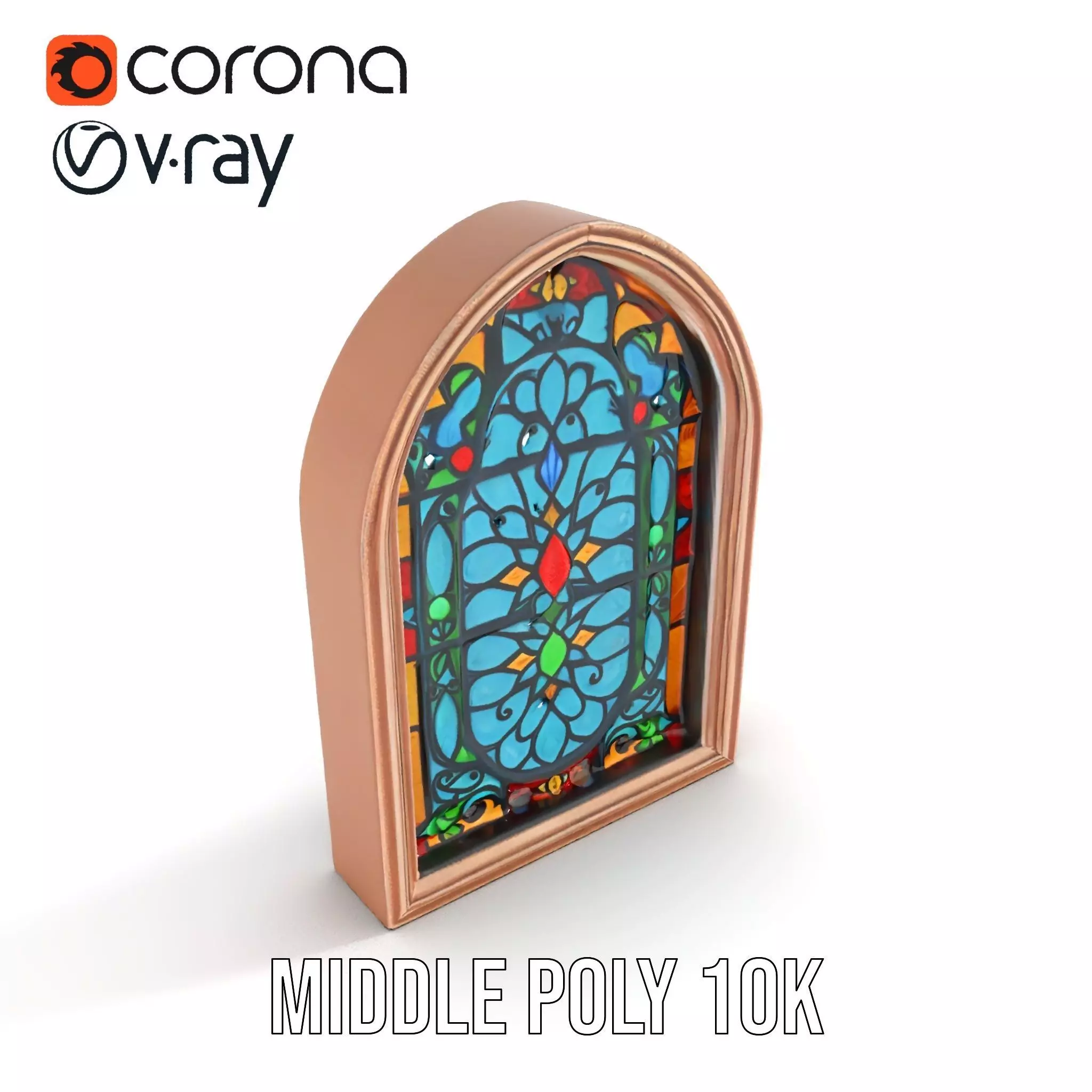 Vibrant Gothic Stained Glass model pack Low-poly 3D model_5
