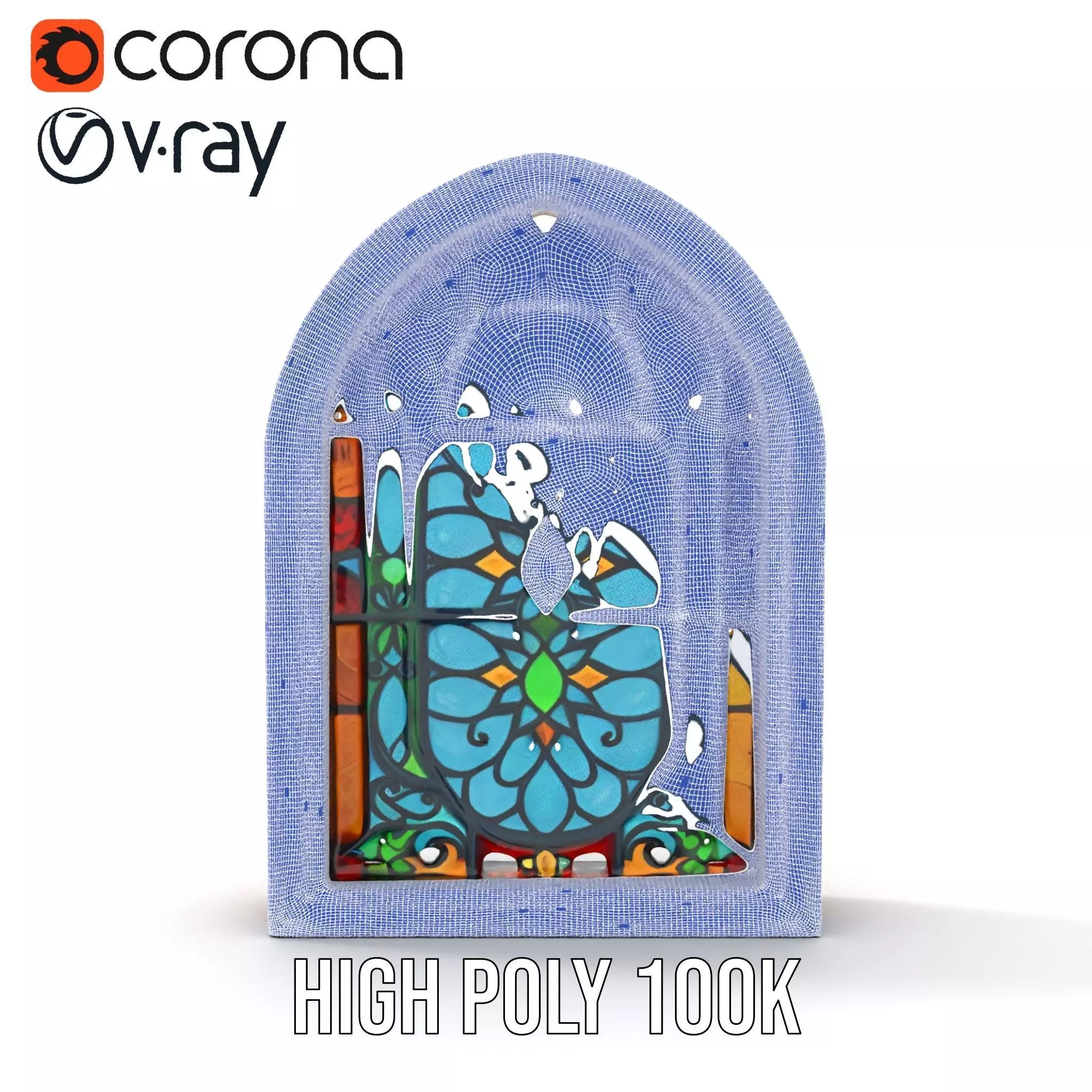 Vibrant Gothic Stained Glass model pack Low-poly 3D model_32