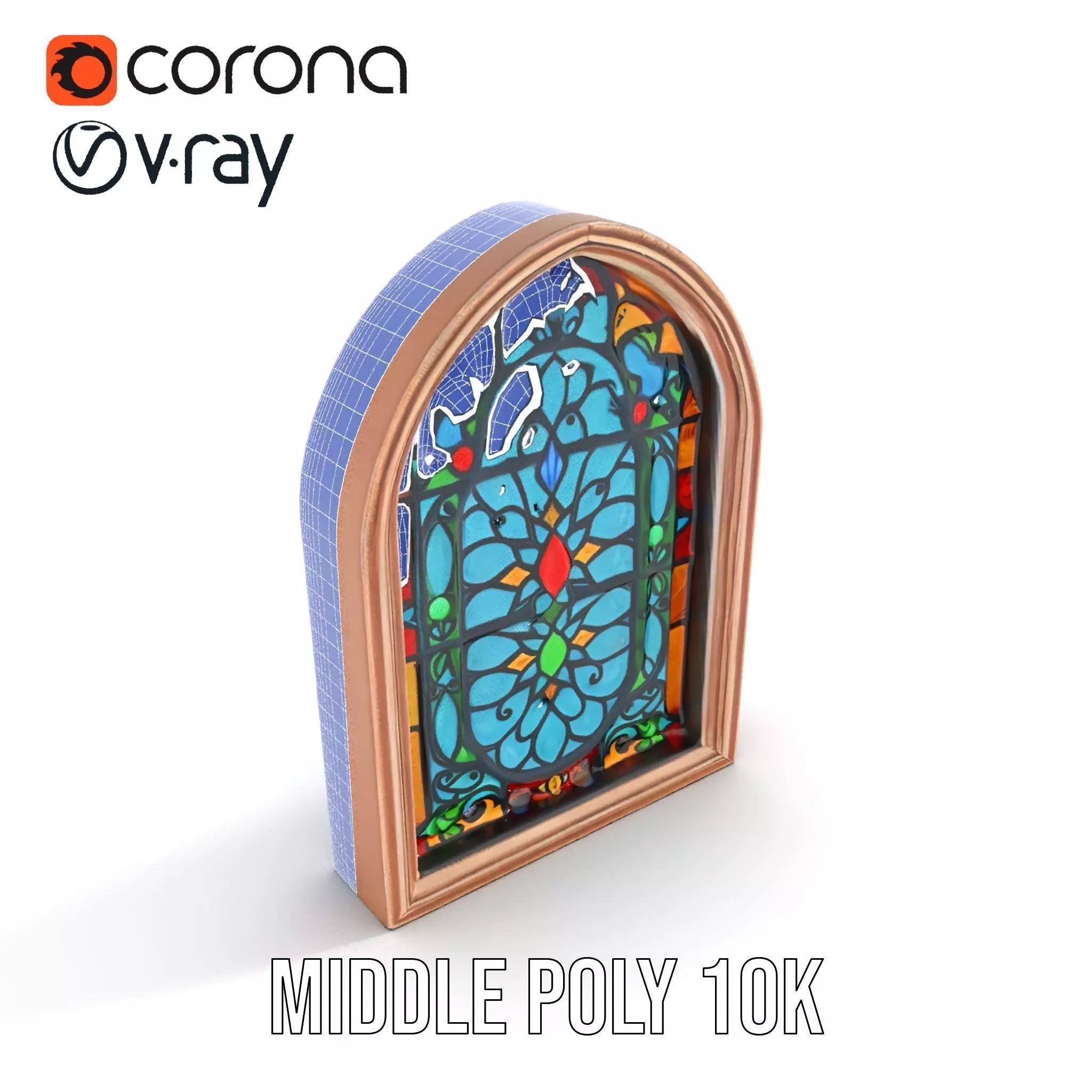 Vibrant Gothic Stained Glass model pack Low-poly 3D model_18
