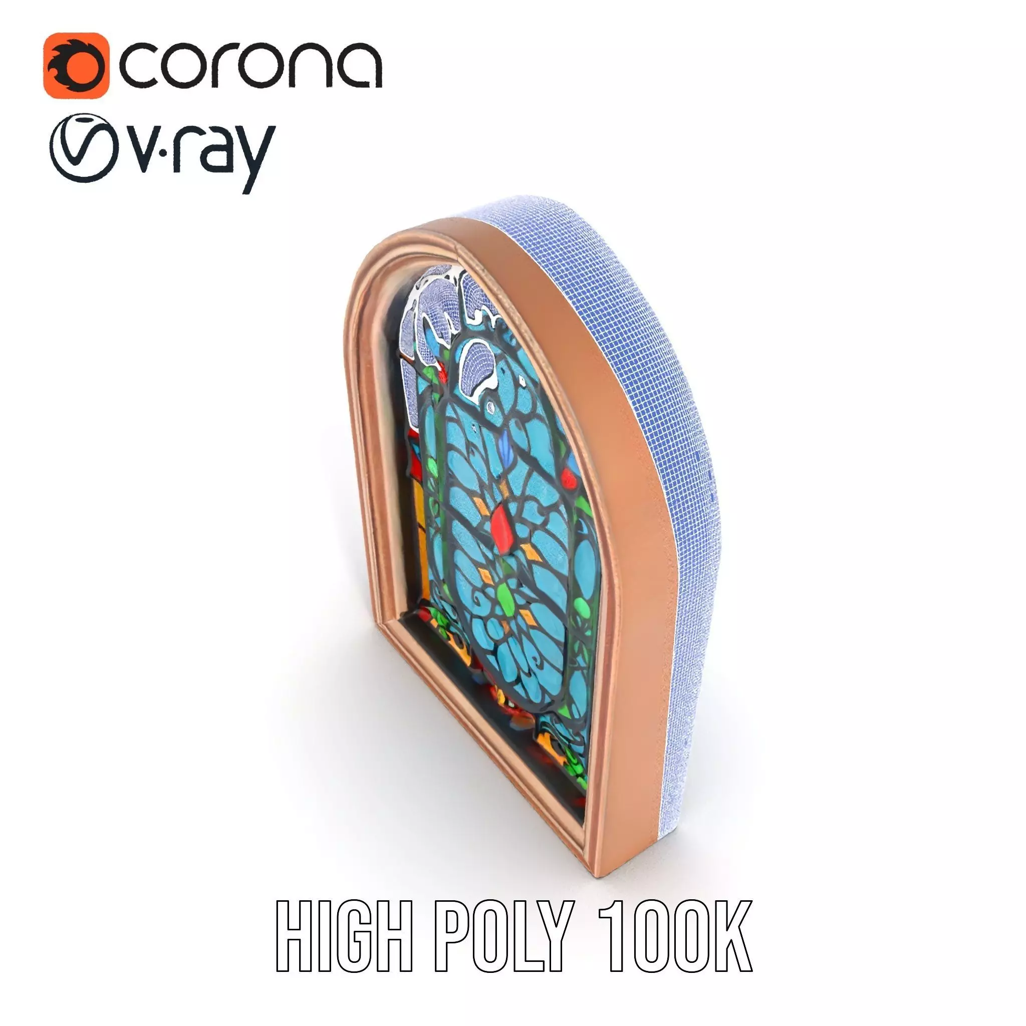 Vibrant Gothic Stained Glass model pack Low-poly 3D model_33