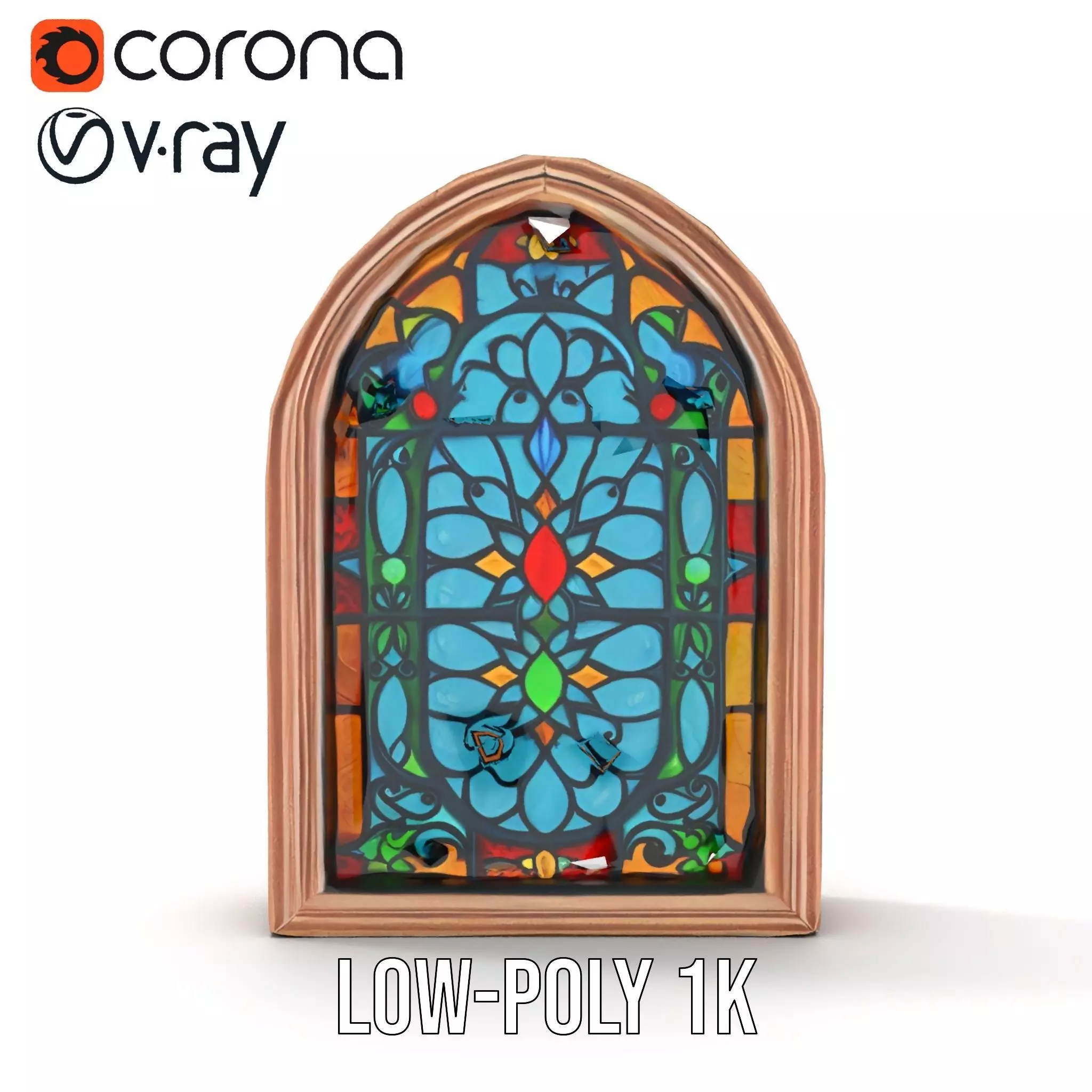 Vibrant Gothic Stained Glass model pack Low-poly 3D model_12