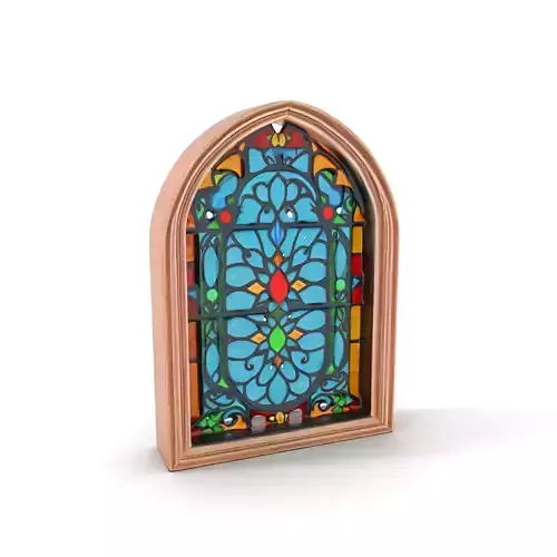 Vibrant Gothic Stained Glass model pack Low-poly 3D model