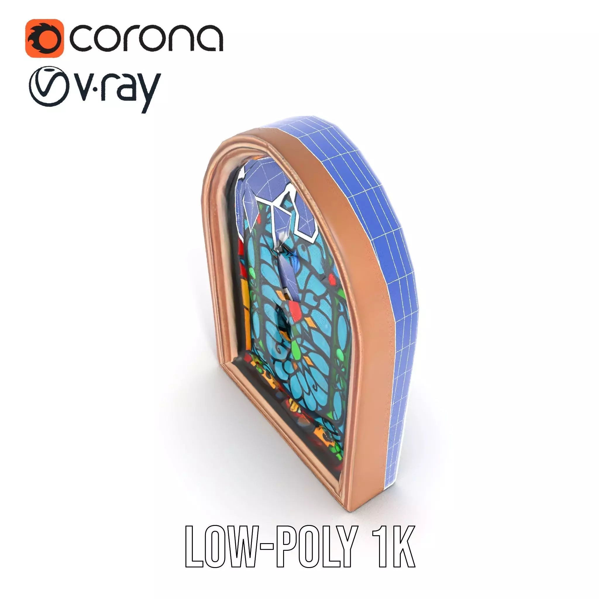 Vibrant Gothic Stained Glass model pack Low-poly 3D model_25