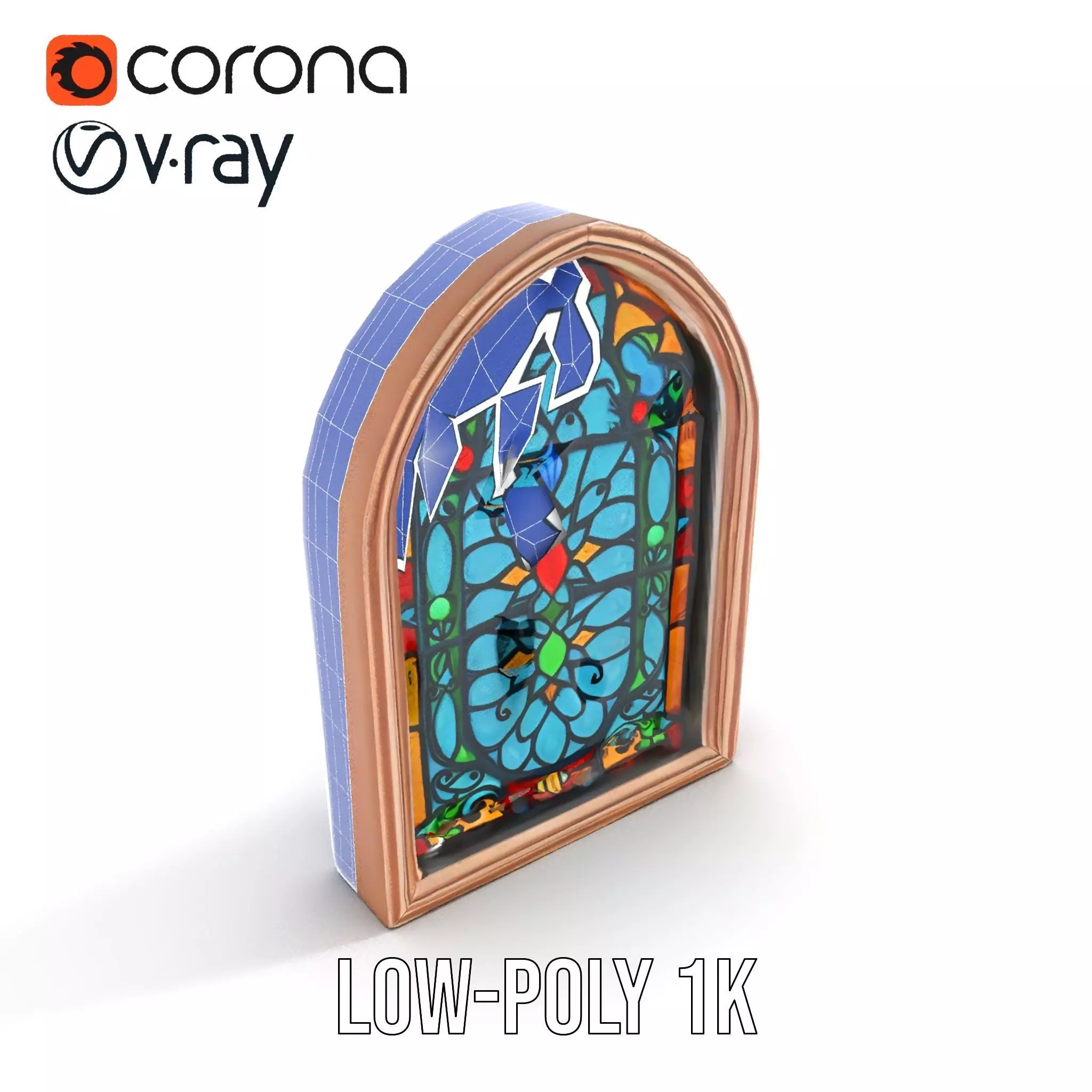 Vibrant Gothic Stained Glass model pack Low-poly 3D model_28