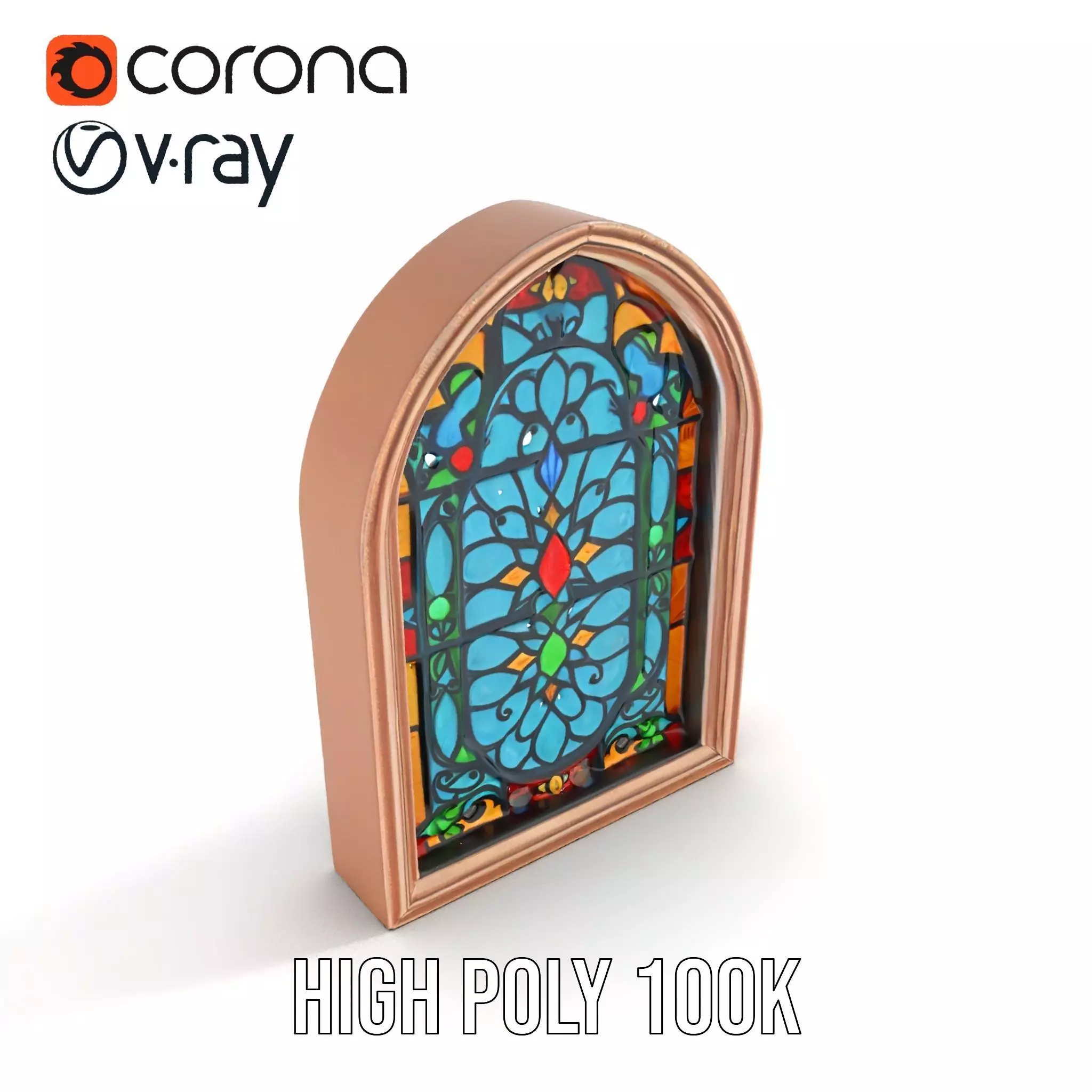 Vibrant Gothic Stained Glass model pack Low-poly 3D model_20