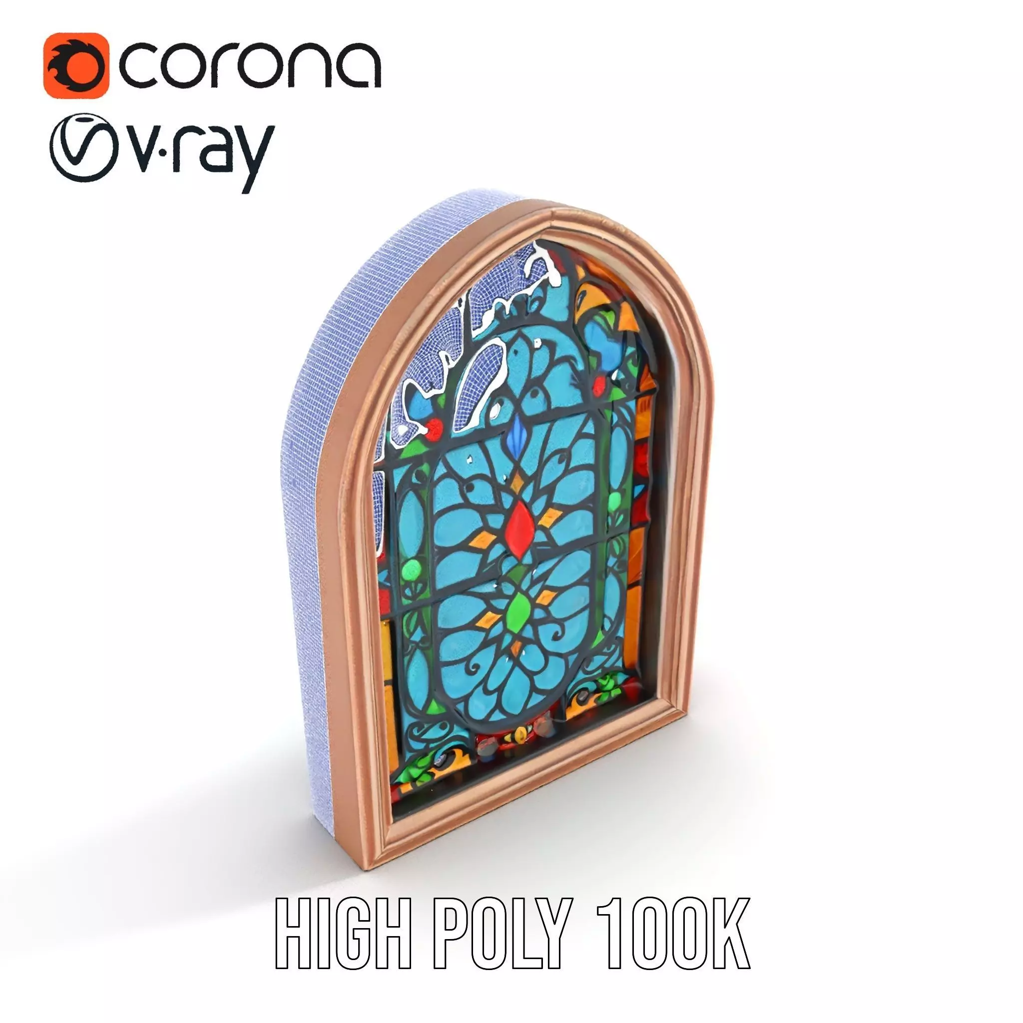 Vibrant Gothic Stained Glass model pack Low-poly 3D model_31