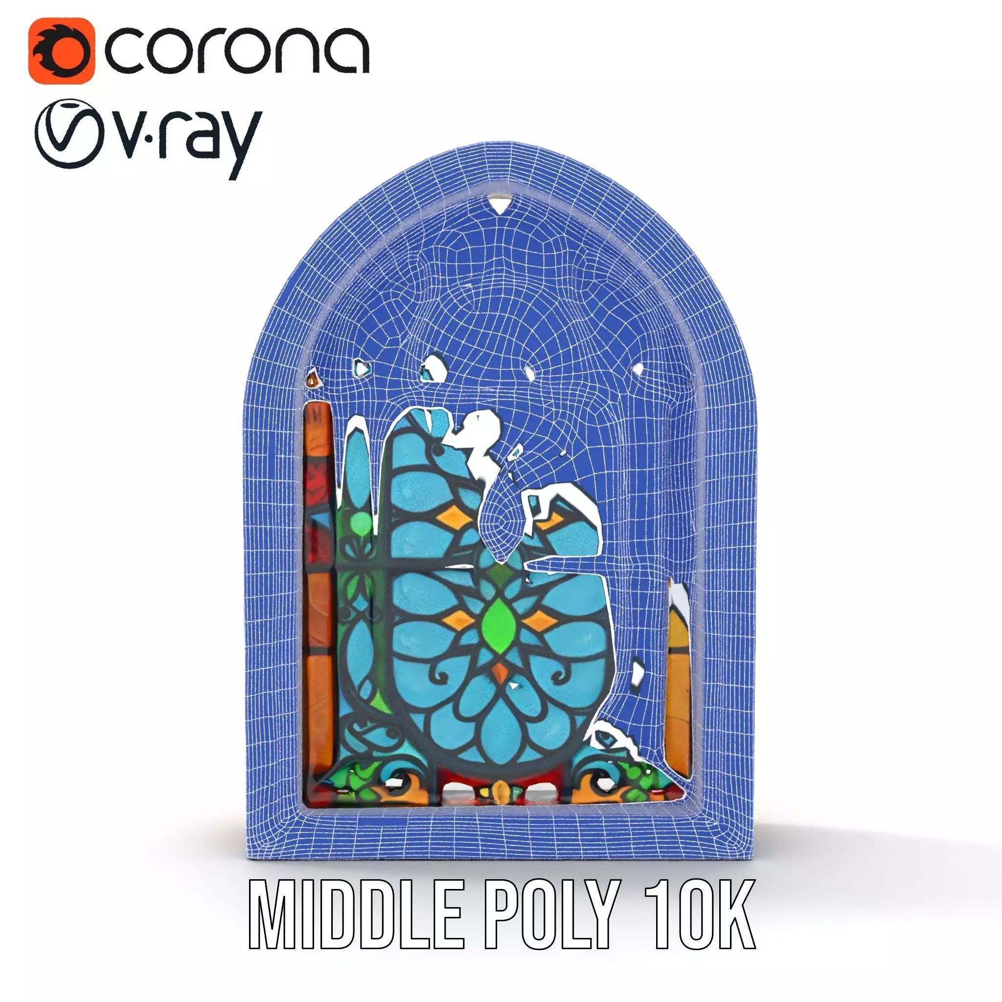 Vibrant Gothic Stained Glass model pack Low-poly 3D model_24