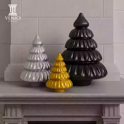 Puffy Christmas Tree Set STL - Print in Place 3D print model Puffy Christmas Tree Set STL - Print in Place 3D print model