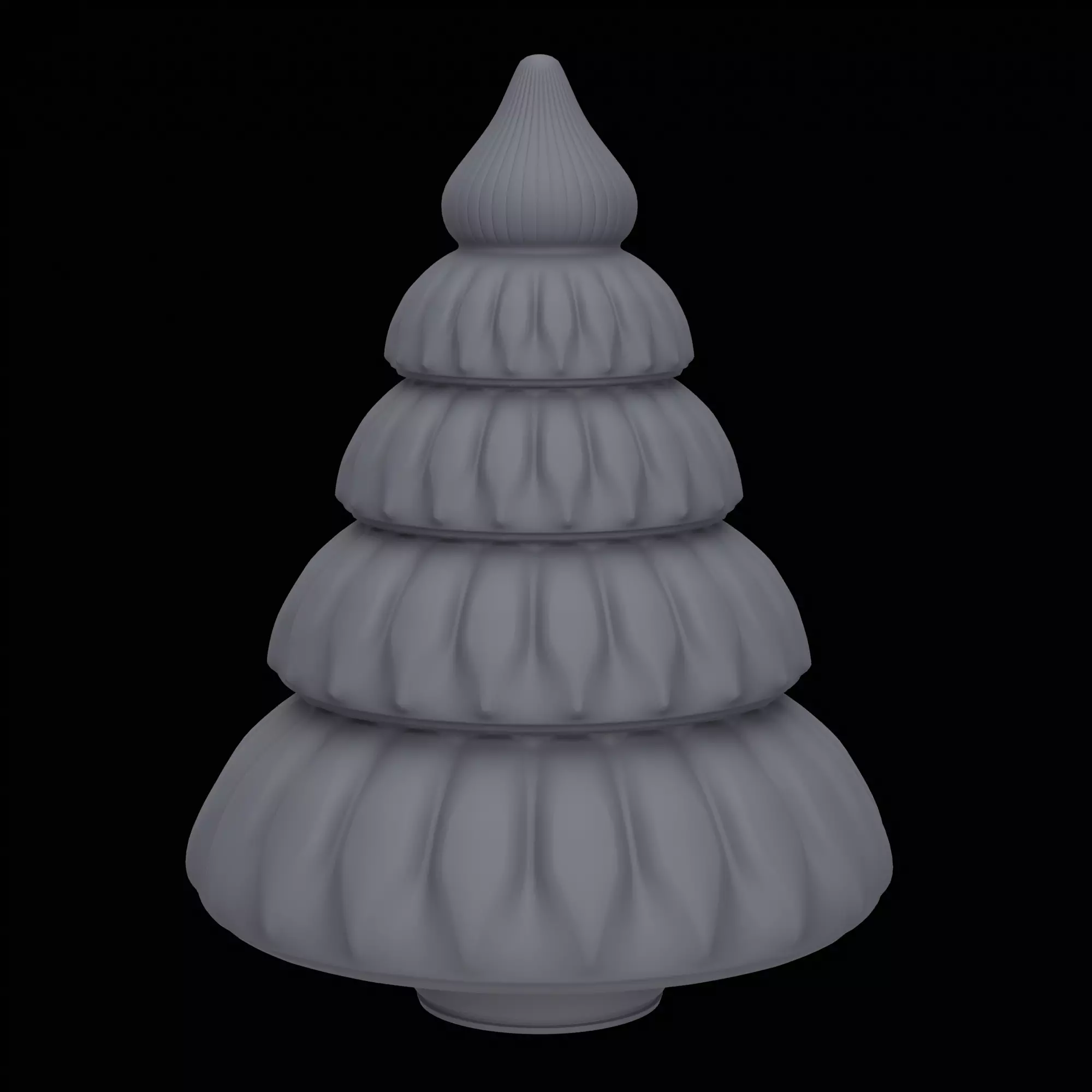 Puffy Christmas Tree Set STL - Print in Place 3D print model_7
