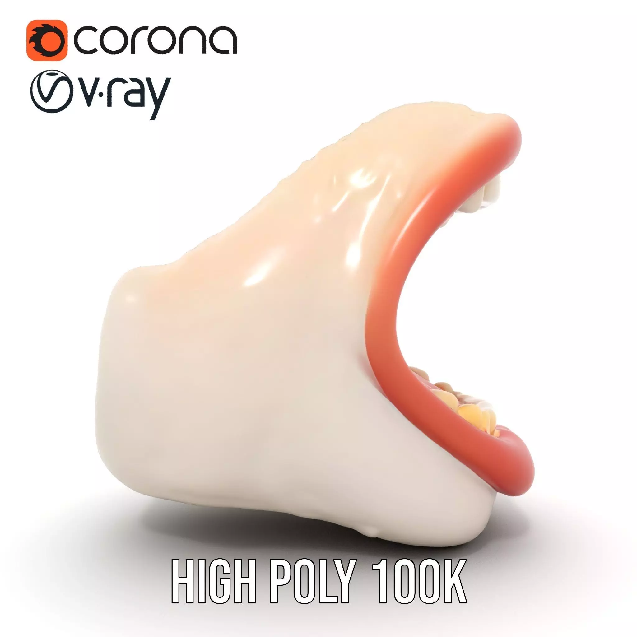 Open Mouth Expression model pack Low-poly 3D model_33