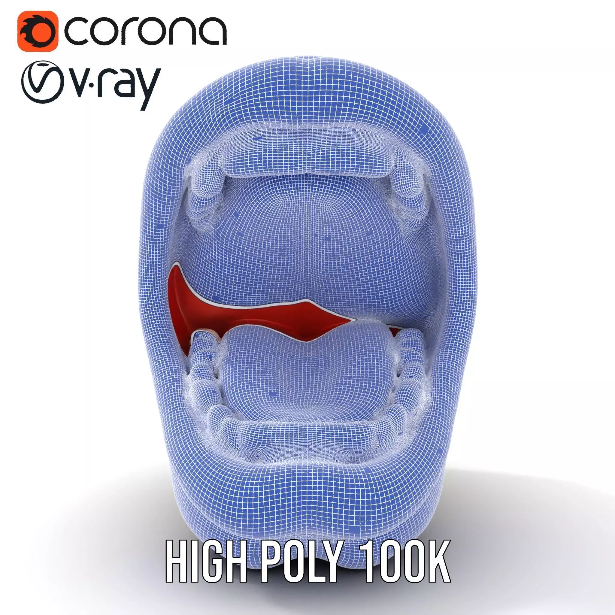 Open Mouth Expression model pack Low-poly 3D model_29