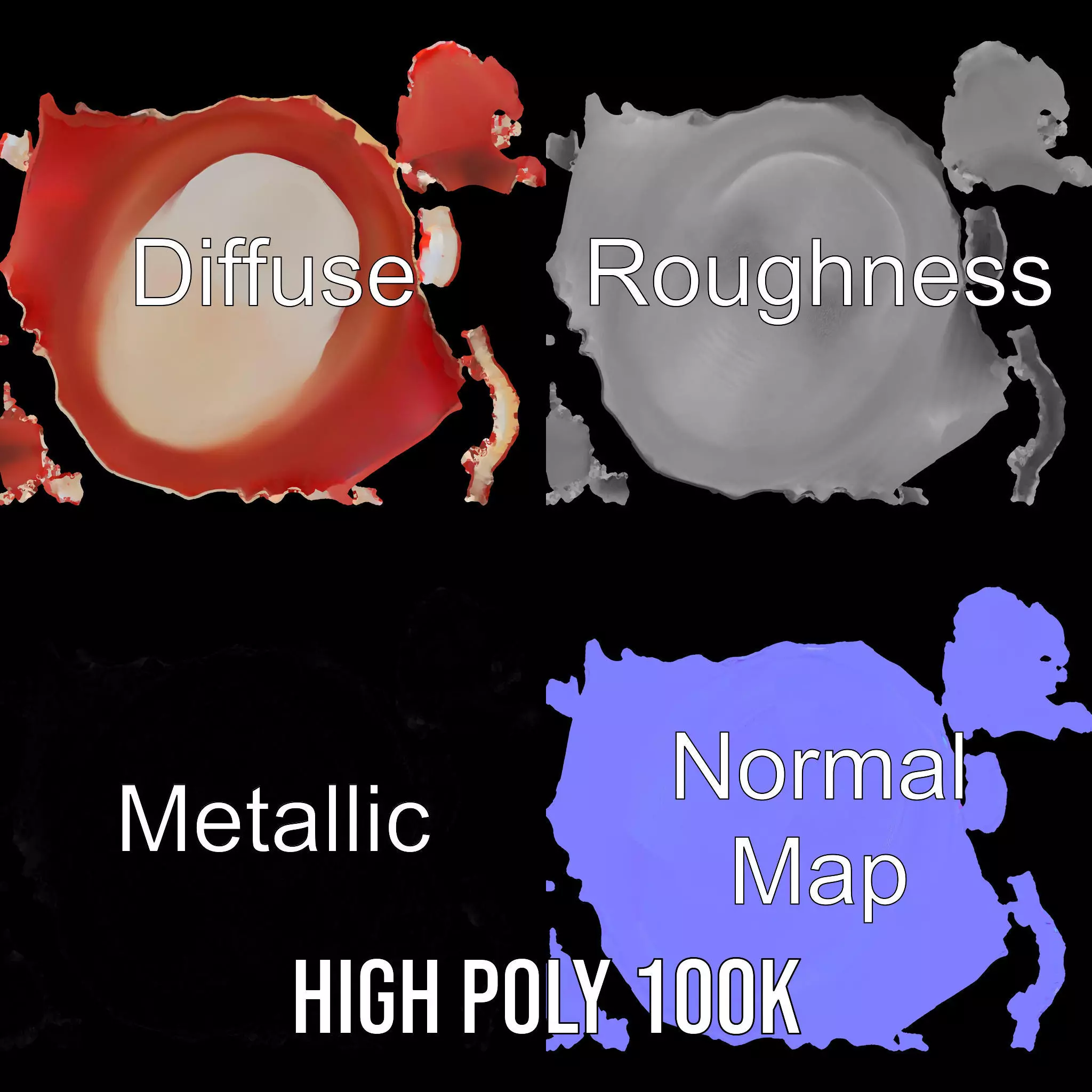 Open Mouth Expression model pack Low-poly 3D model_3