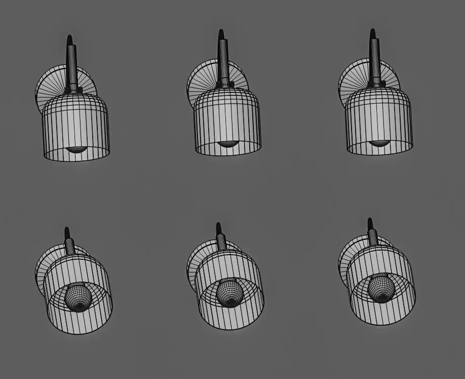 Wall sconces 3 colors 2 positions 3D model_9