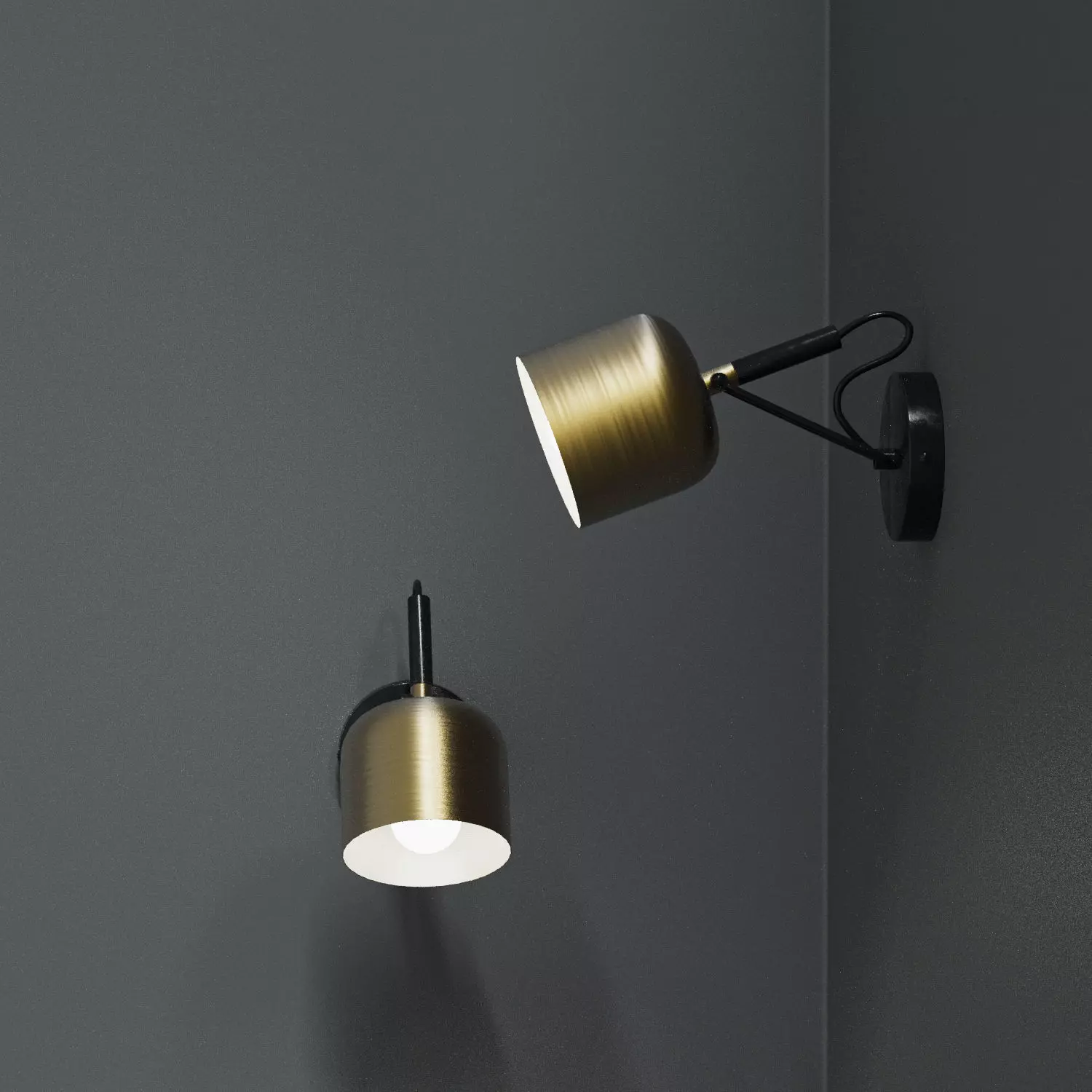 Wall sconces 3 colors 2 positions 3D model_3