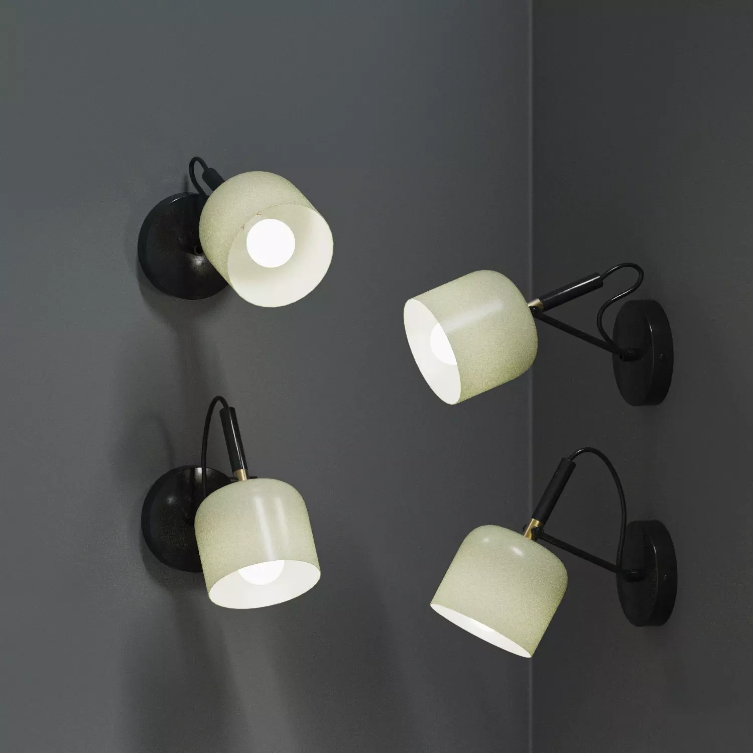 Wall sconces 3 colors 2 positions 3D model_6