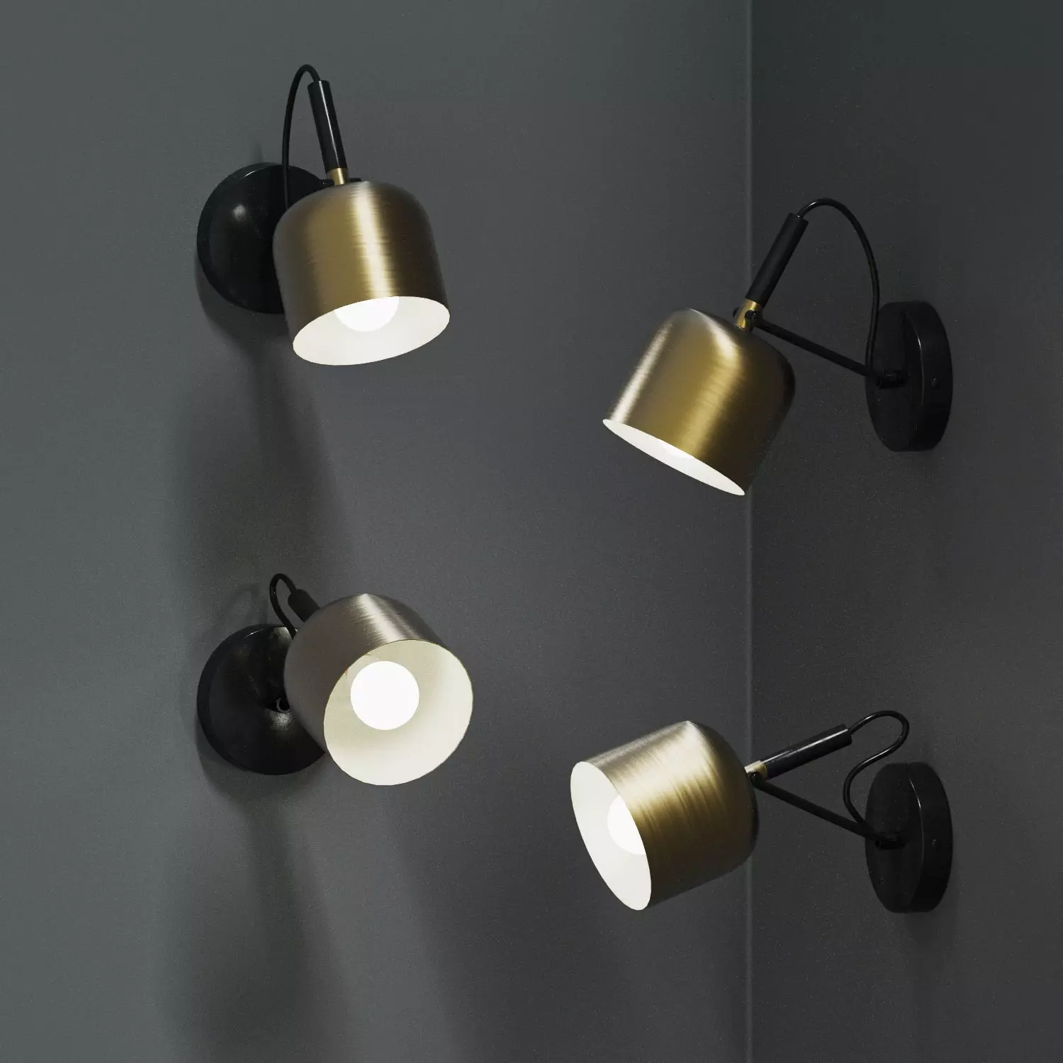 Wall sconces 3 colors 2 positions 3D model_4