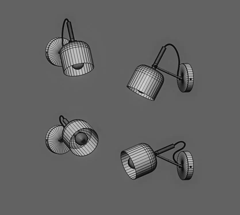 Wall sconces 3 colors 2 positions 3D model_8