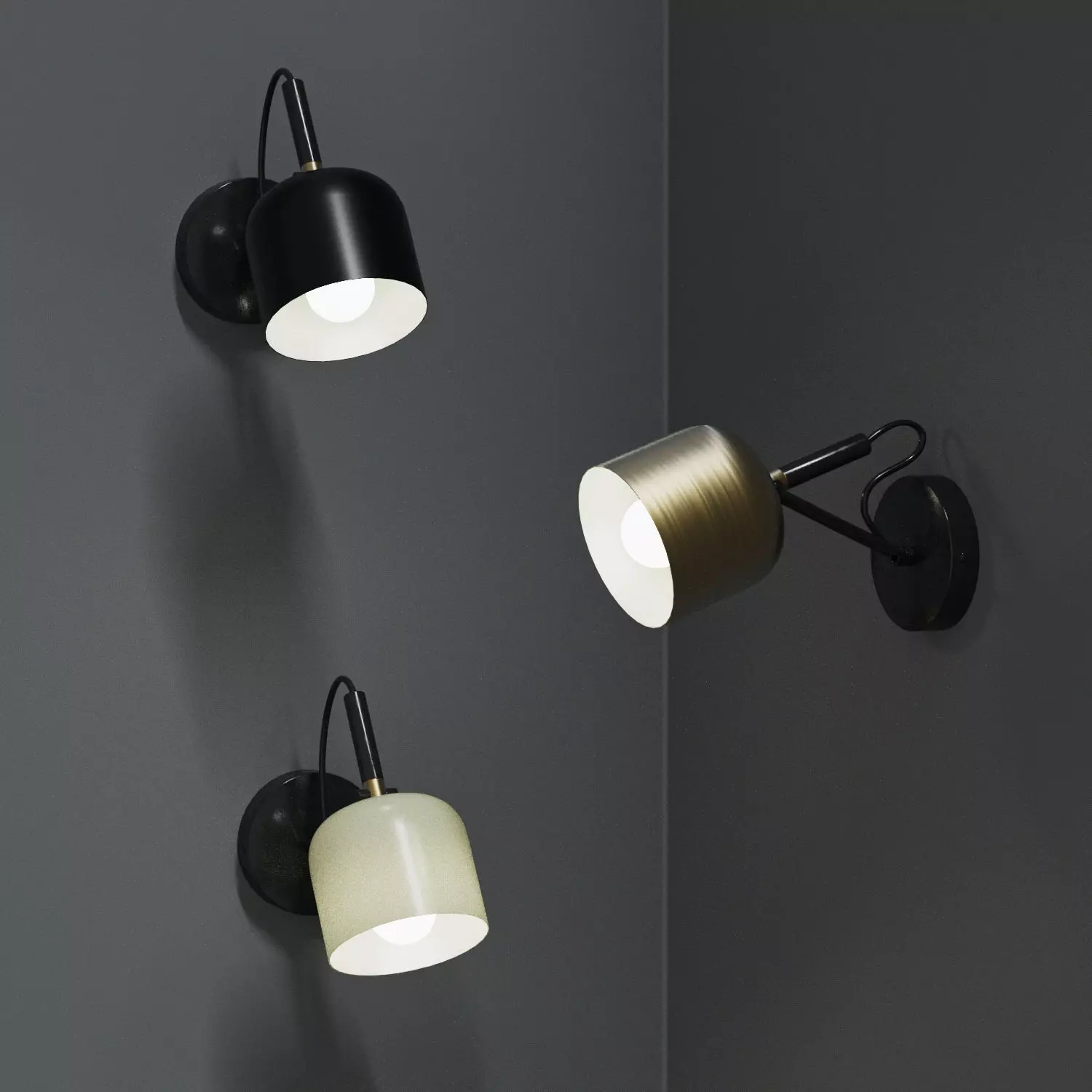 Wall sconces 3 colors 2 positions 3D model_7