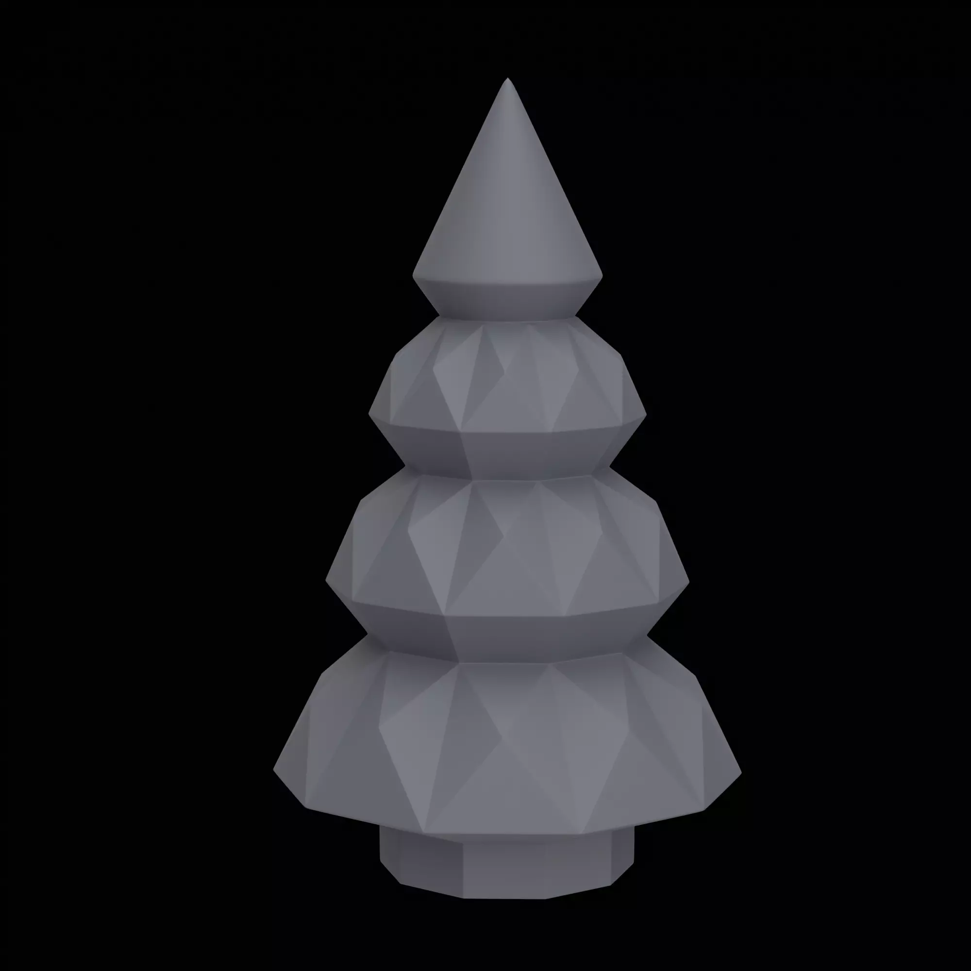 Low Poly Christmas Tree Decoration STL - Print in Place 3D print model_7