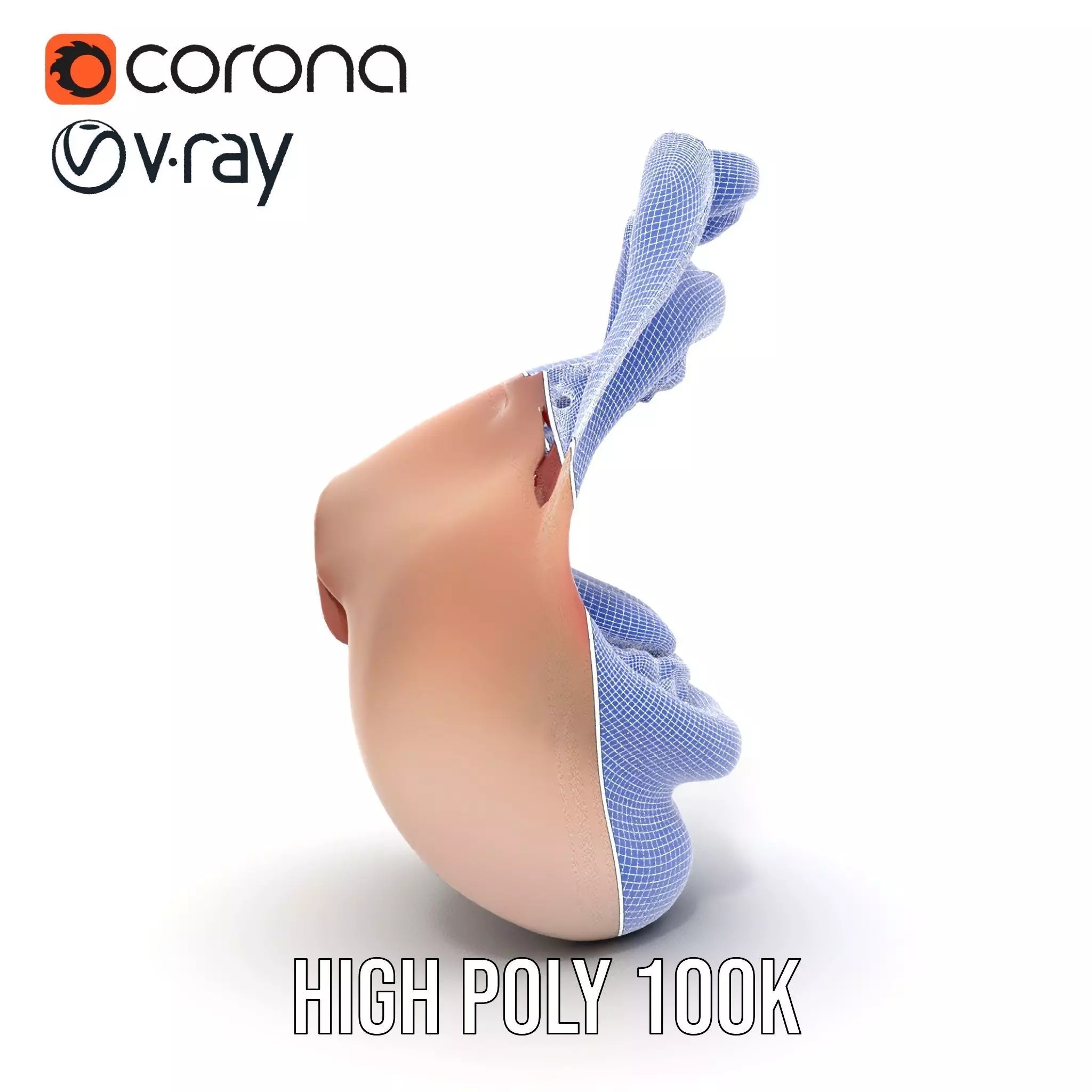 Realistic Human Mouth model pack Low-poly 3D model_34