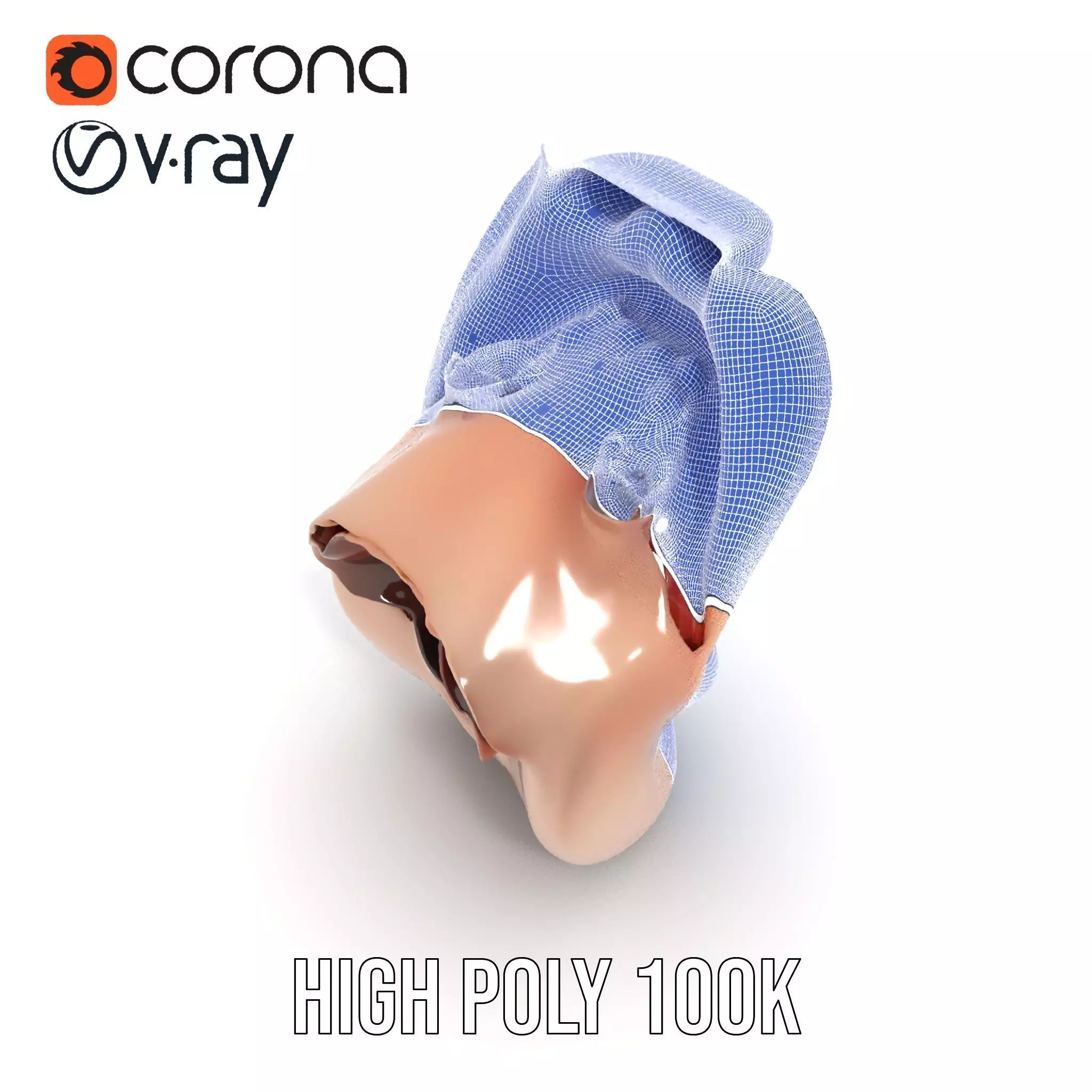 Realistic Human Mouth model pack Low-poly 3D model_28