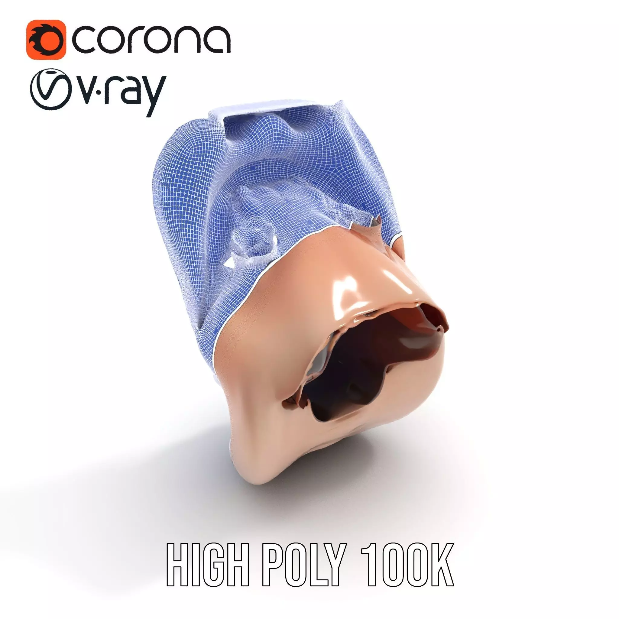 Realistic Human Mouth model pack Low-poly 3D model_32