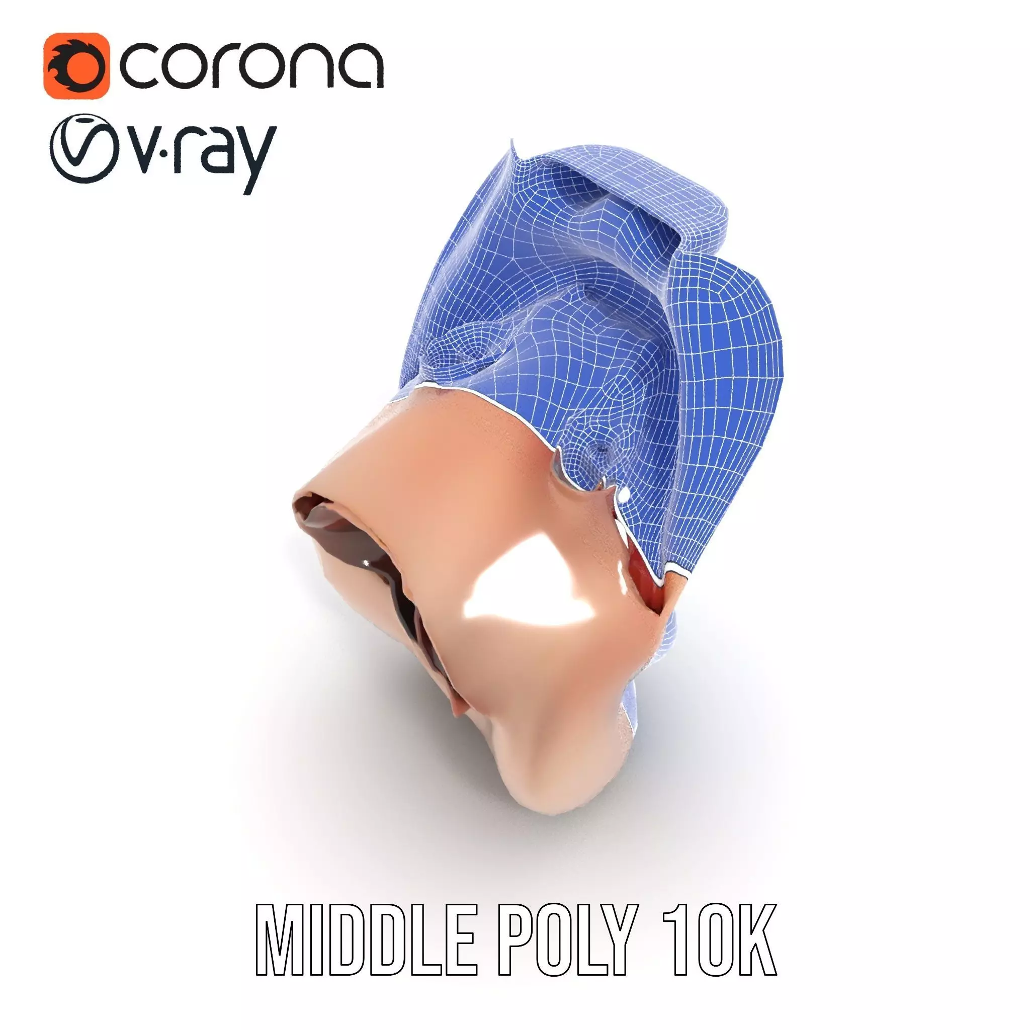 Realistic Human Mouth model pack Low-poly 3D model_23