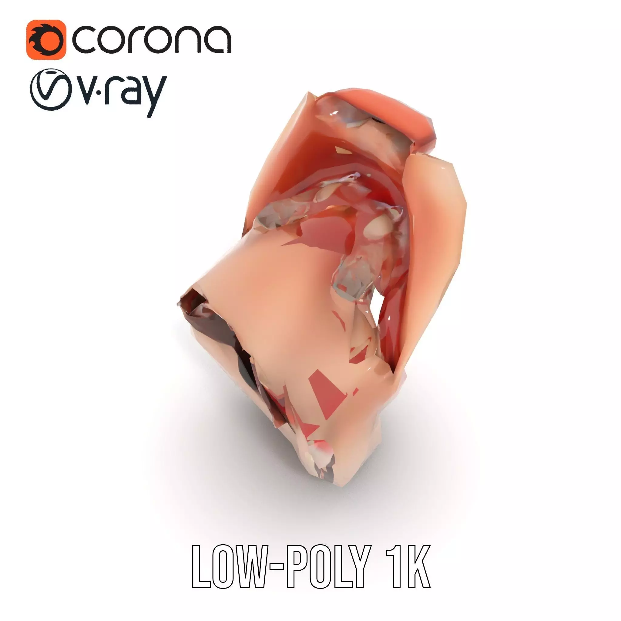 Realistic Human Mouth model pack Low-poly 3D model_9