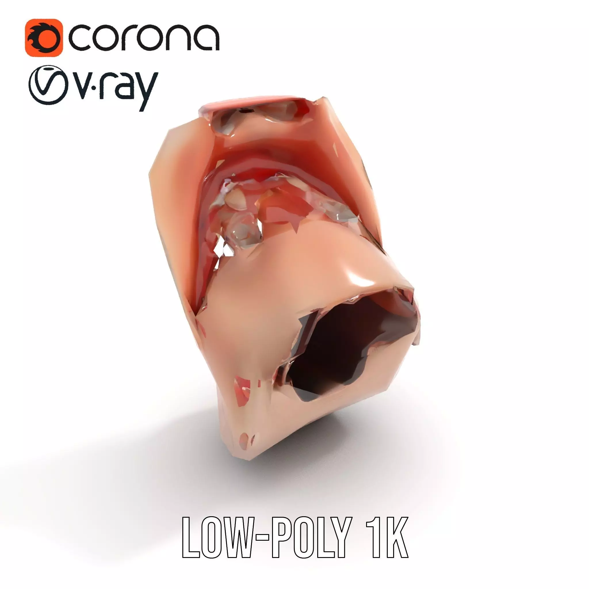 Realistic Human Mouth model pack Low-poly 3D model_24