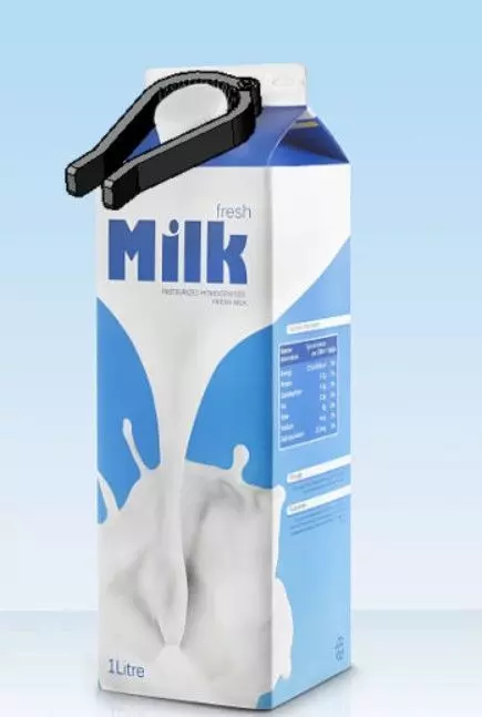 Help to remove the small caps on a milk carton Free 3D print model