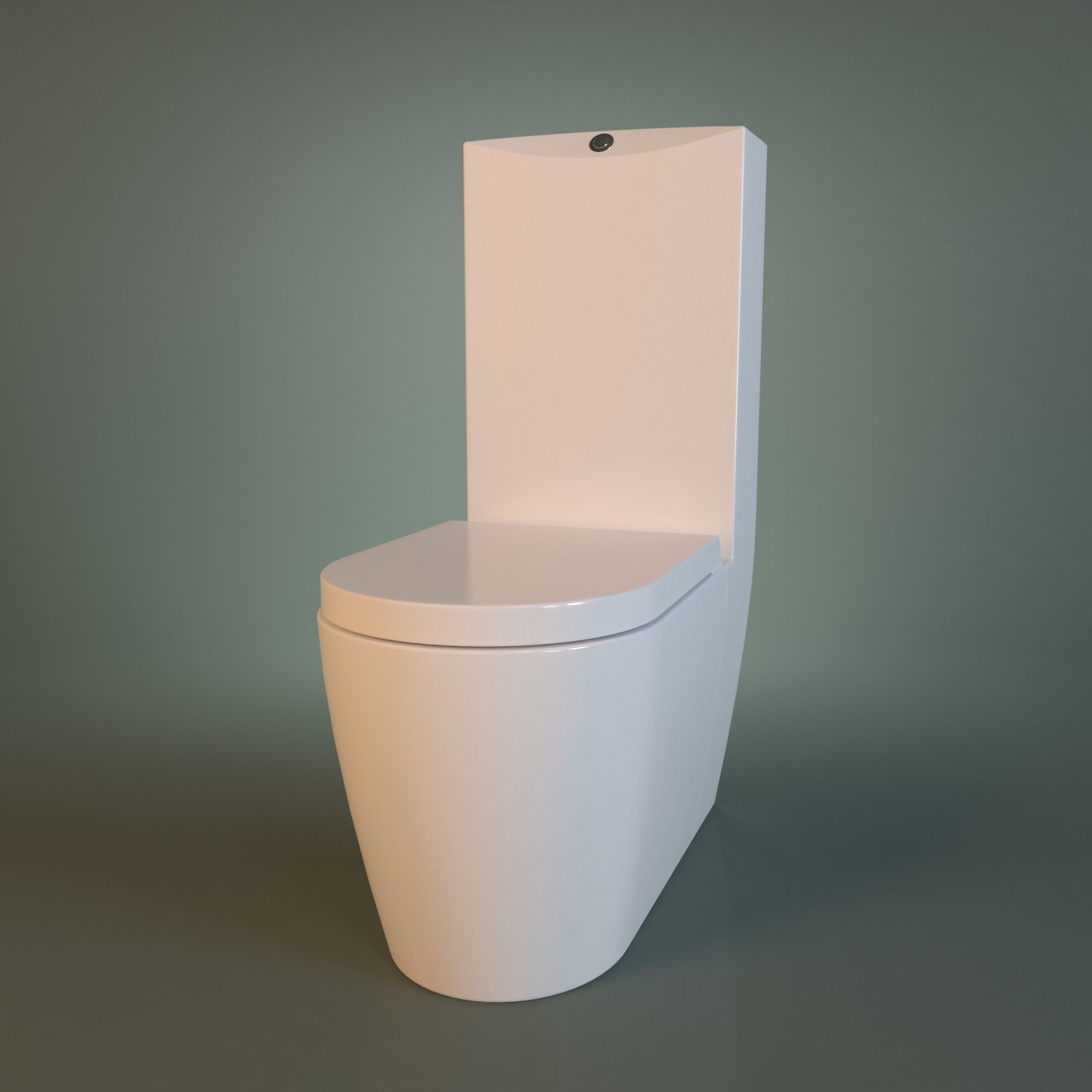 White Acrylic Toilet Bowl 3D model_5
