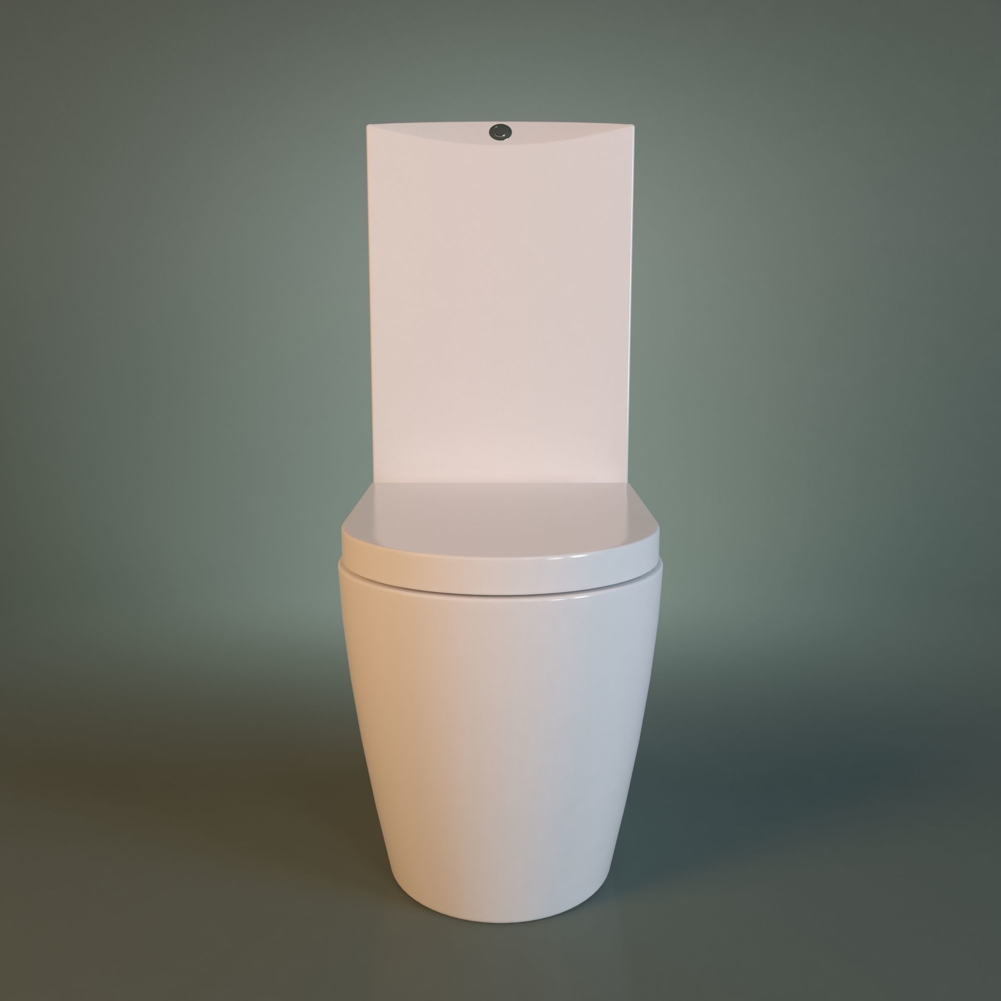 White Acrylic Toilet Bowl 3D model_3