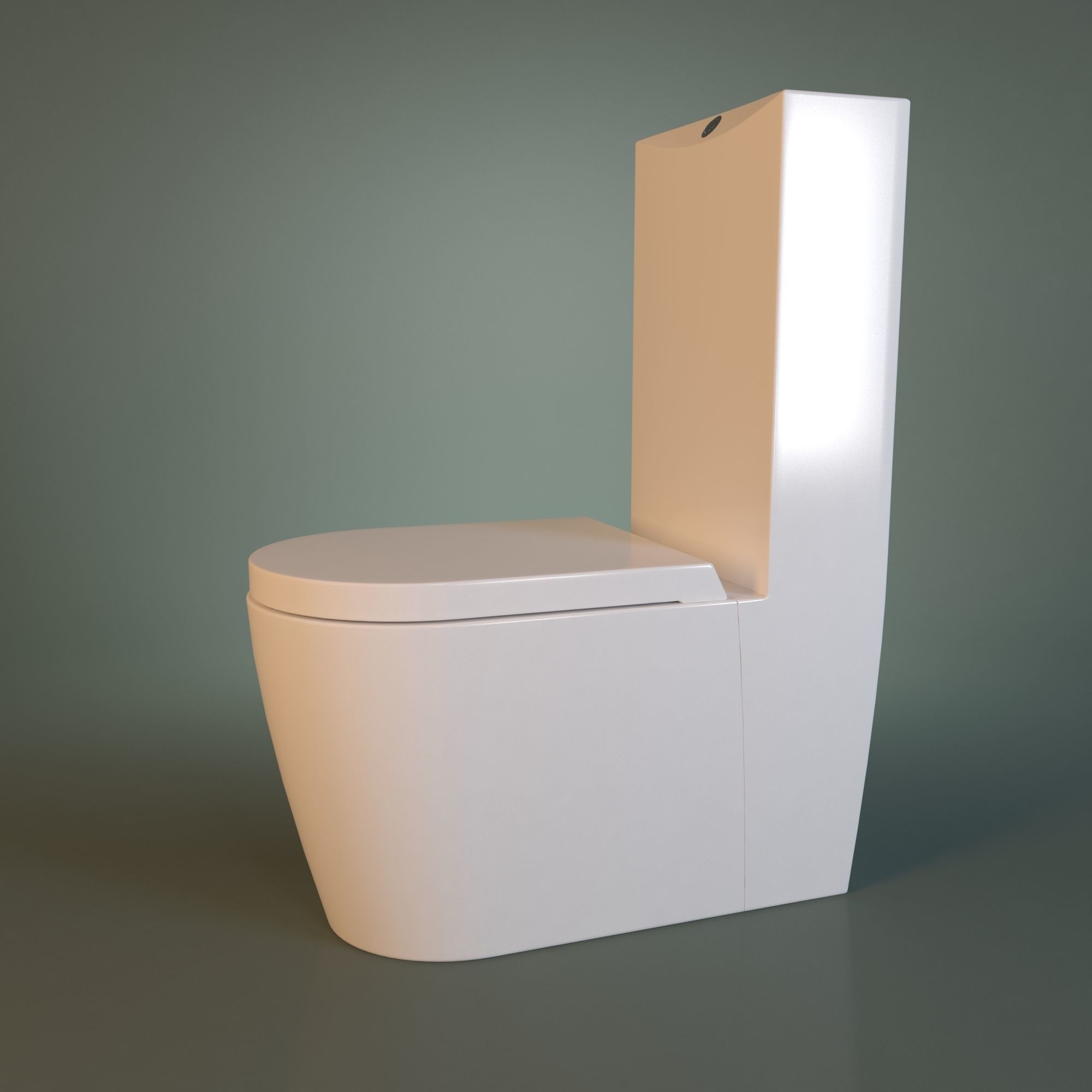 White Acrylic Toilet Bowl 3D model_10