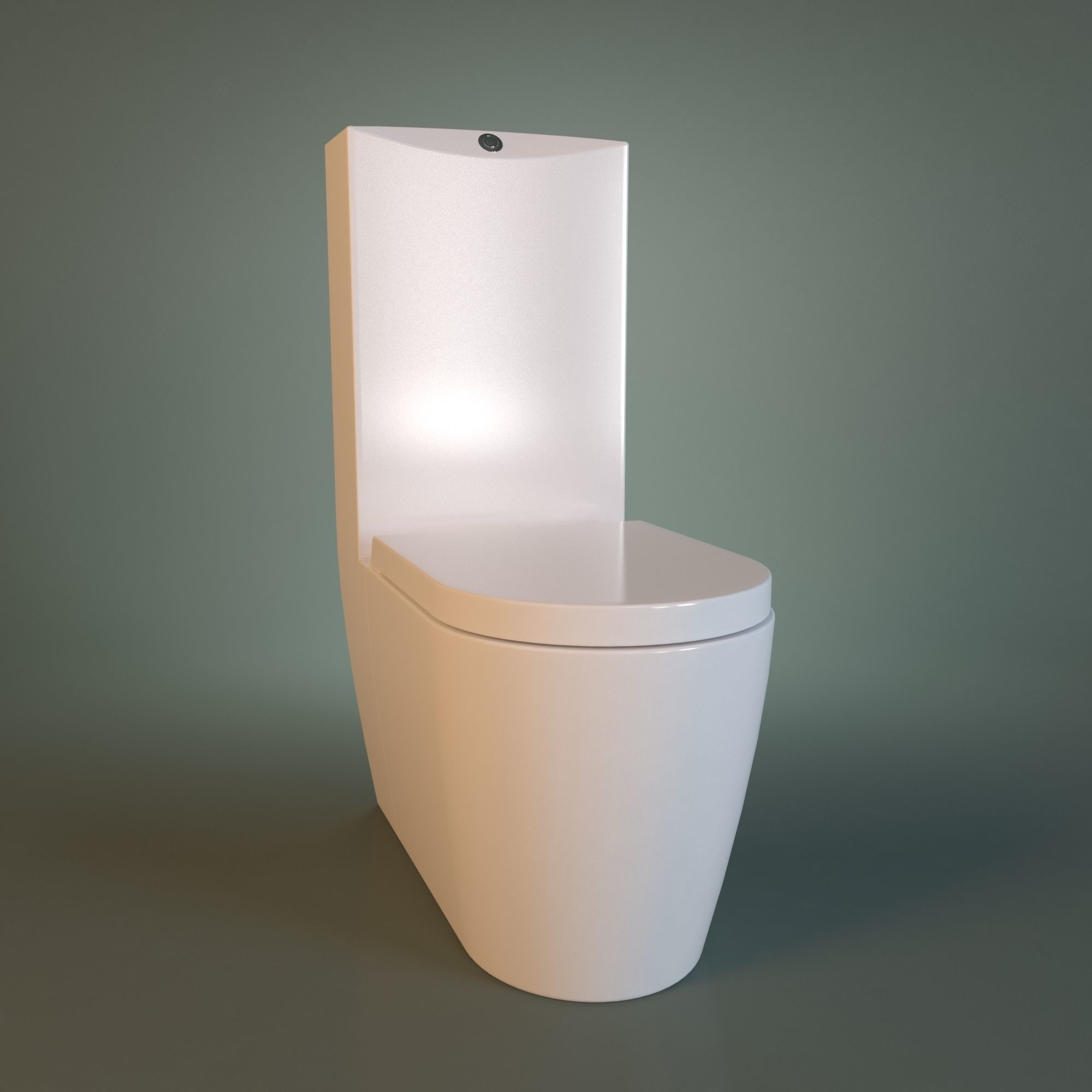 White Acrylic Toilet Bowl 3D model_38